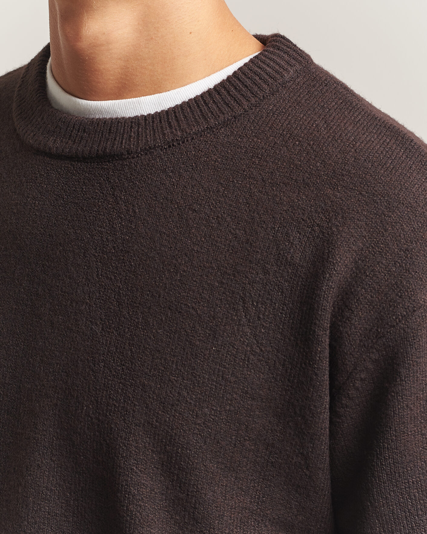 Homme | Pulls Et Tricots | KnowledgeCotton Apparel | Knitted Crewneck Chocolate Tort