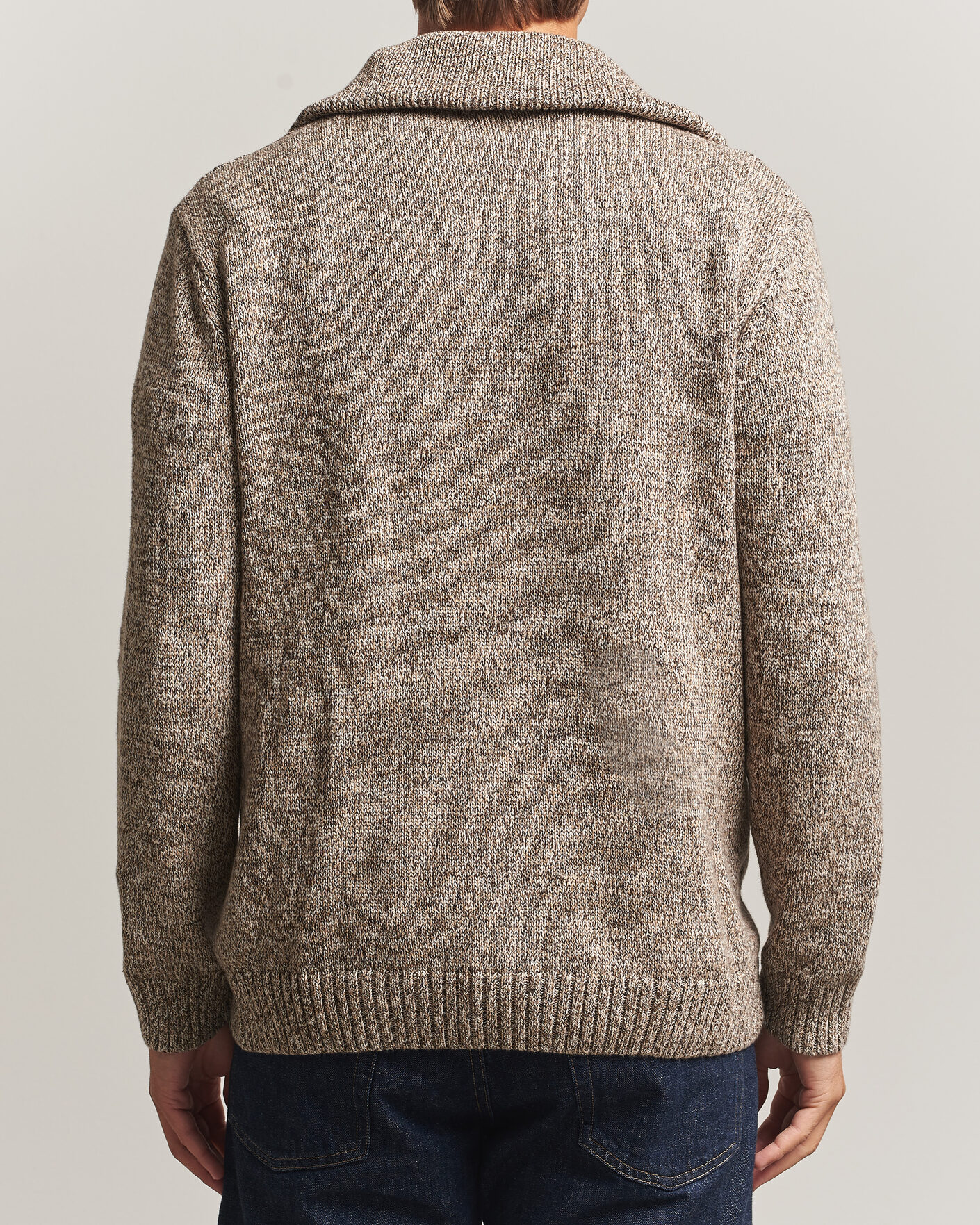 Homme | Pulls Et Tricots | KnowledgeCotton Apparel | Heavy Knitted Half Zip Brown