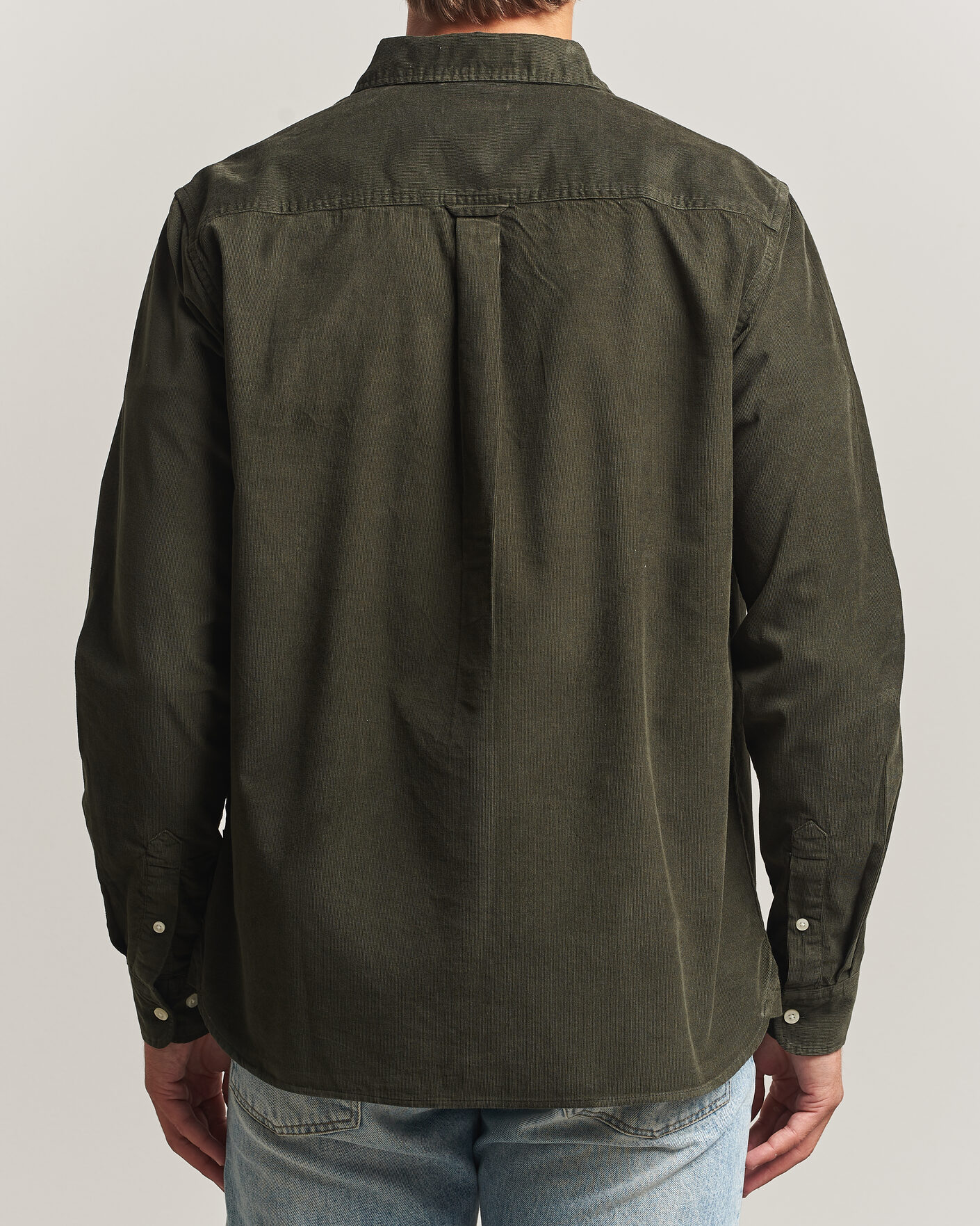 Homme | Chemises | KnowledgeCotton Apparel | Regular Fit Cord Shirt Forest Night