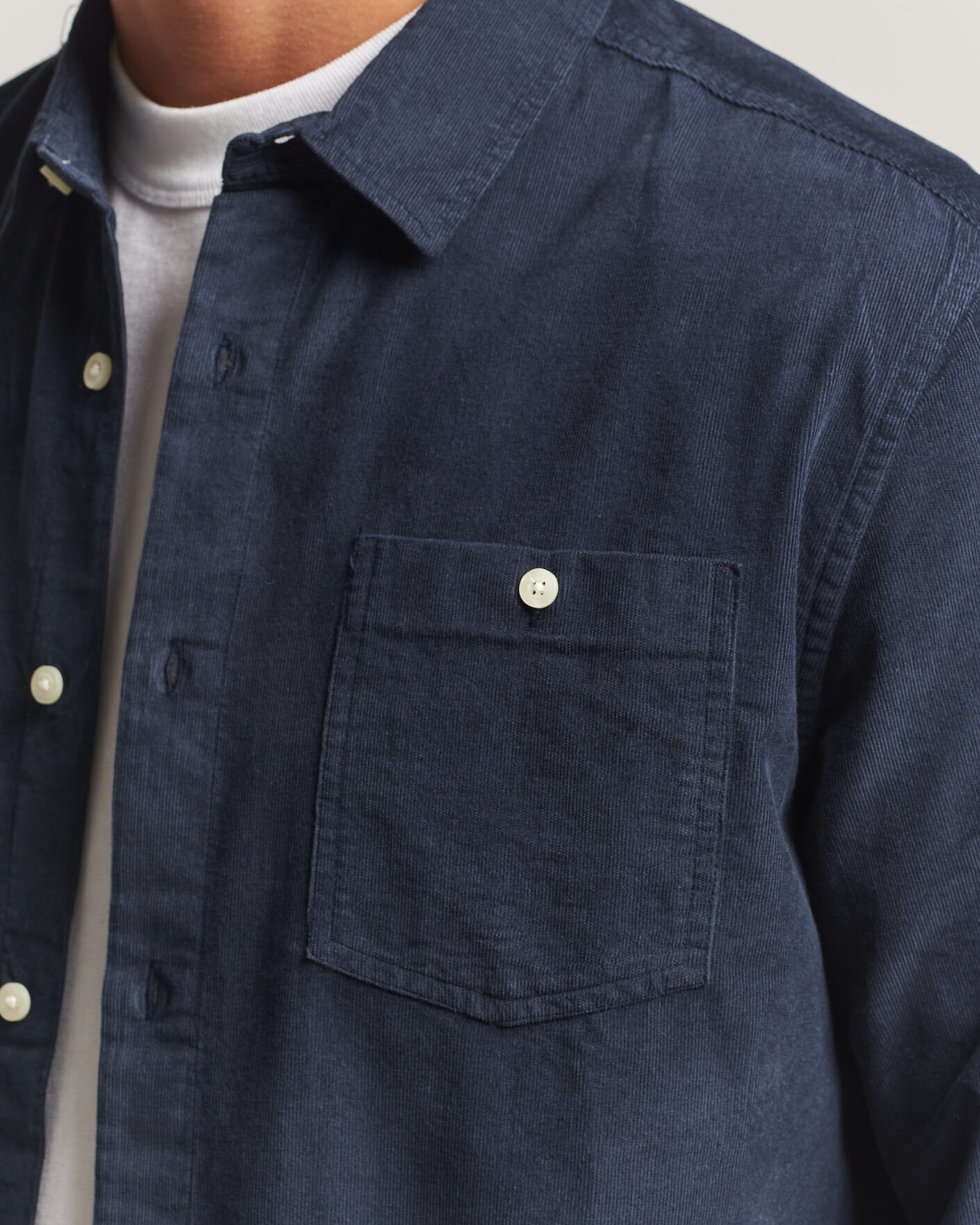 Homme | Chemises | KnowledgeCotton Apparel | Regular Fit Cord Shirt Night Sky