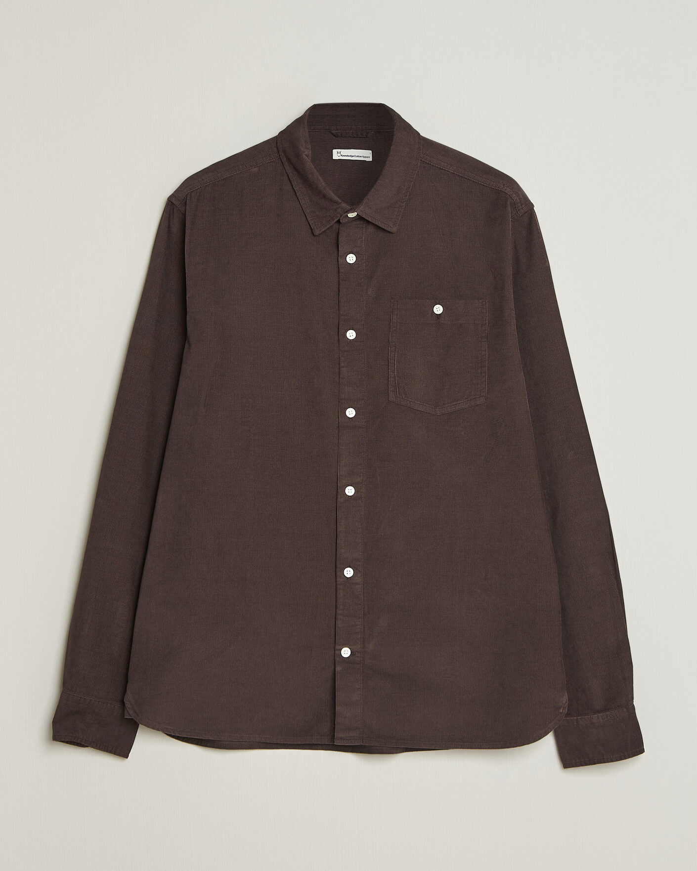 Homme | Chemises | KnowledgeCotton Apparel | Regular Fit Cord Shirt Chocolate