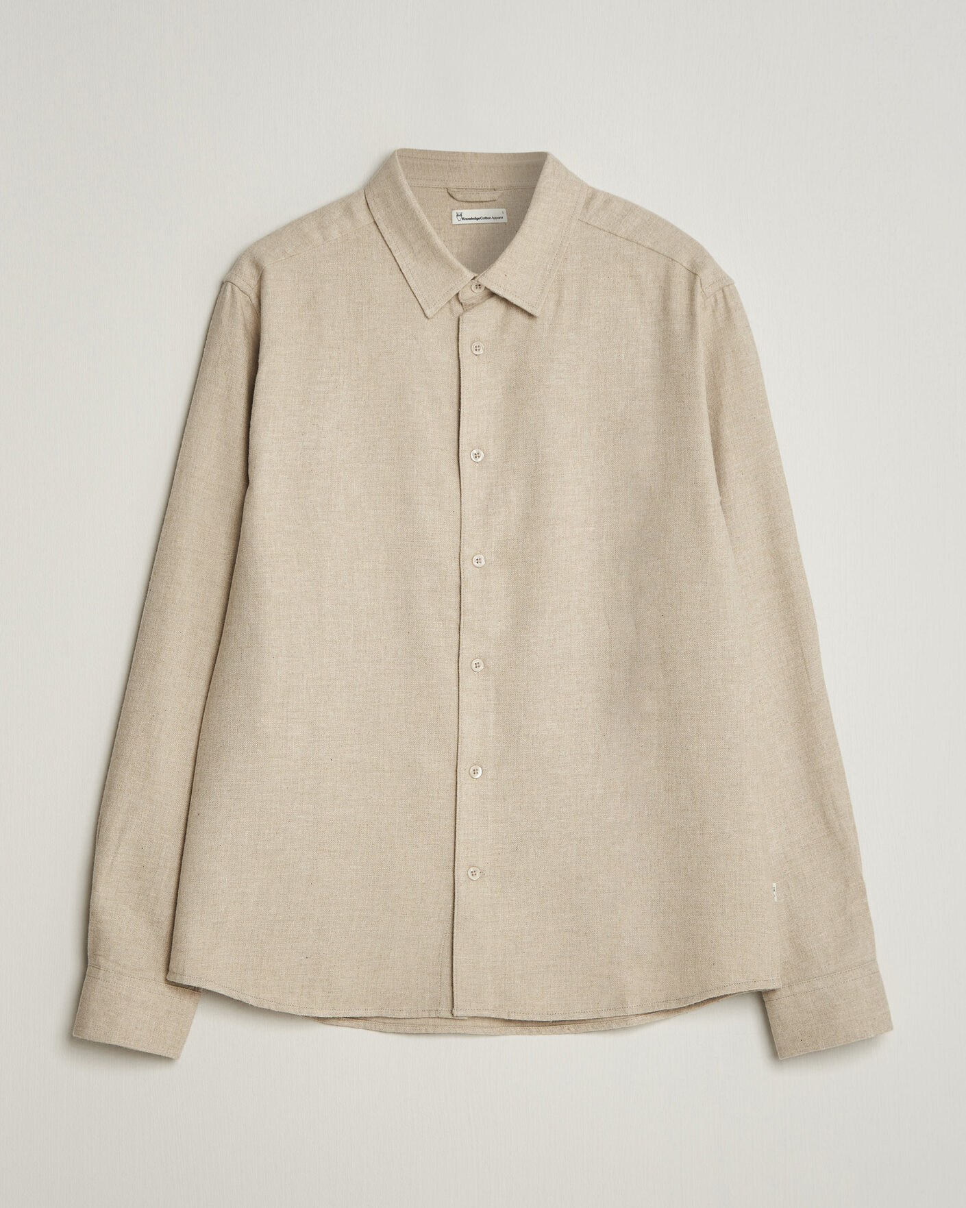 Homme | Chemises | KnowledgeCotton Apparel | Regular Fit Melange Flannel Shirt Feather Grey
