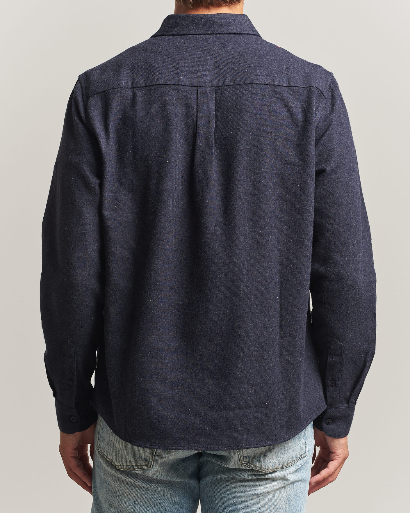 Homme | Chemises | KnowledgeCotton Apparel | Regular Fit Melange Flannel Shirt Navy