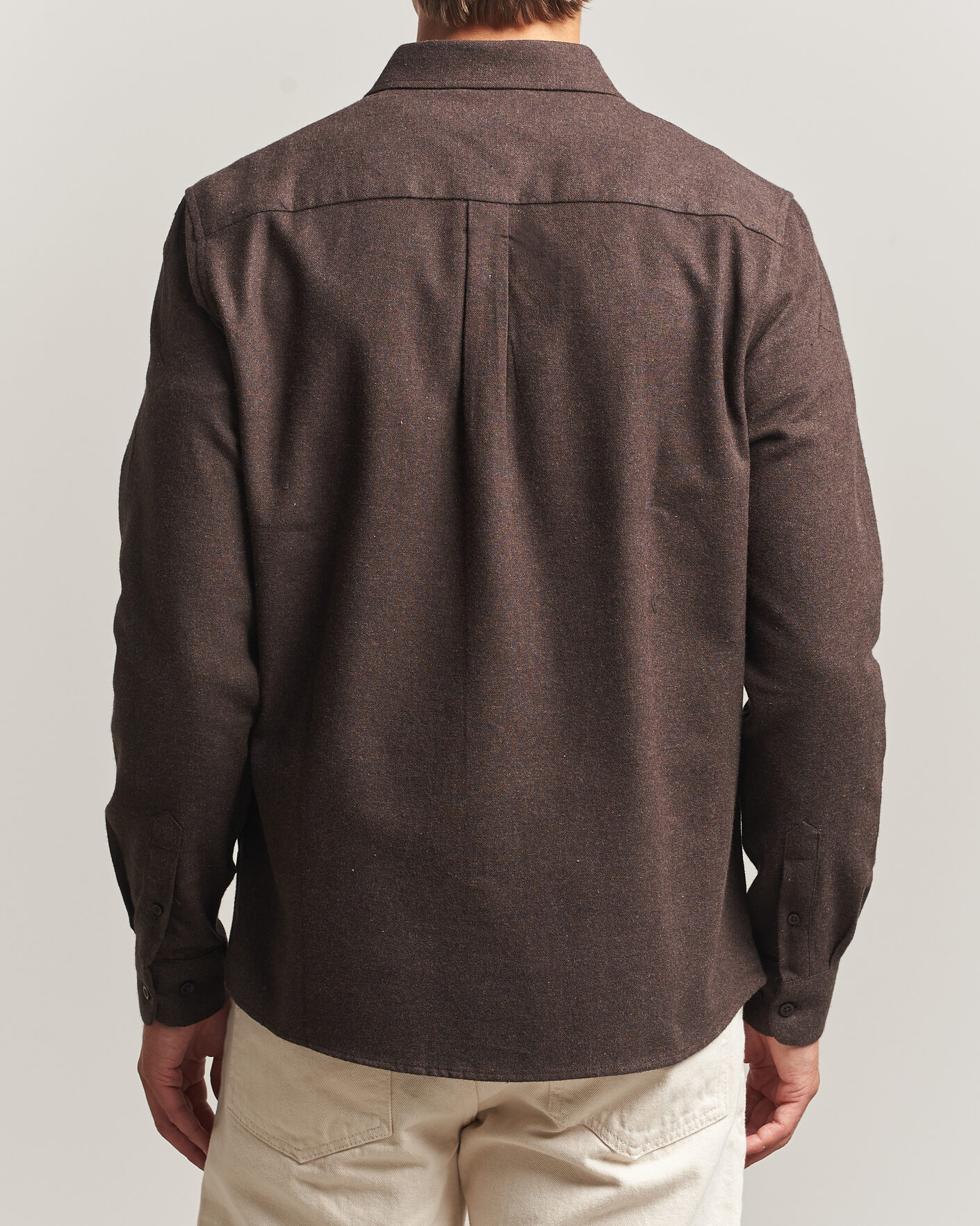 Homme | Chemises | KnowledgeCotton Apparel | Regular Fit Melange Flannel Shirt Chocolate