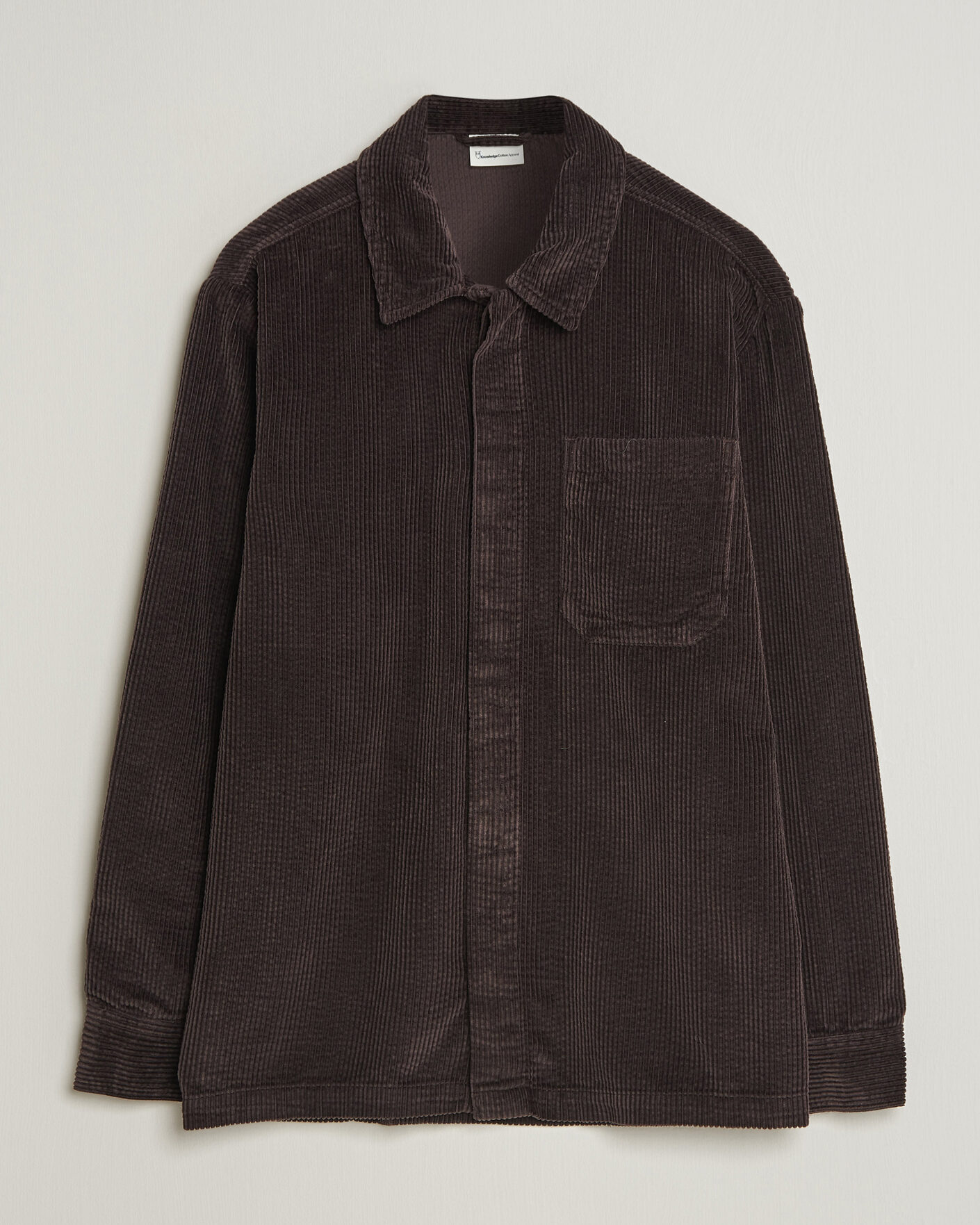 Homme | Chemises | KnowledgeCotton Apparel | Cotton Corduroy Overshirt Chocolate