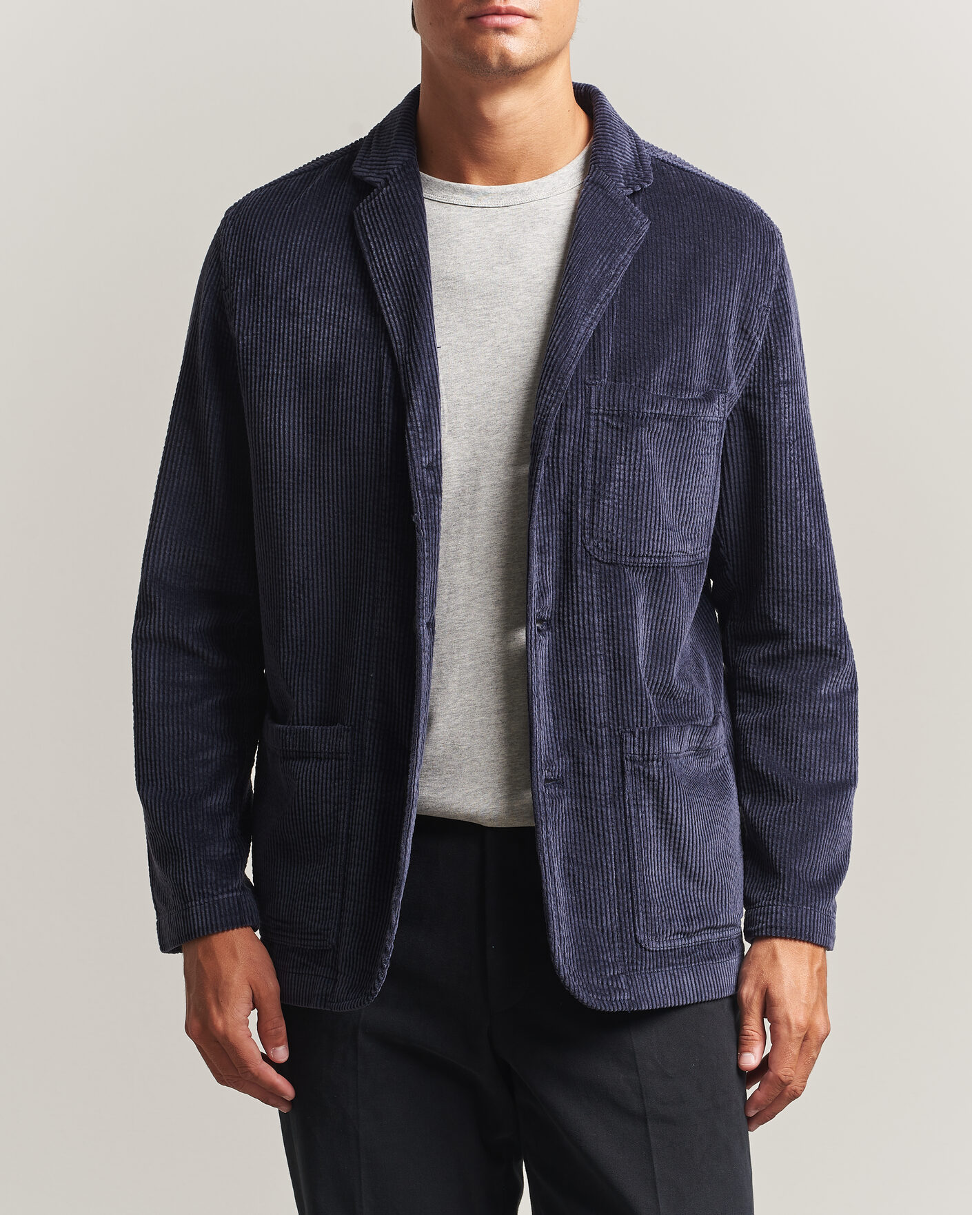 Homme | Blazers | KnowledgeCotton Apparel | Cotton Corduroy Blazer Night Sky