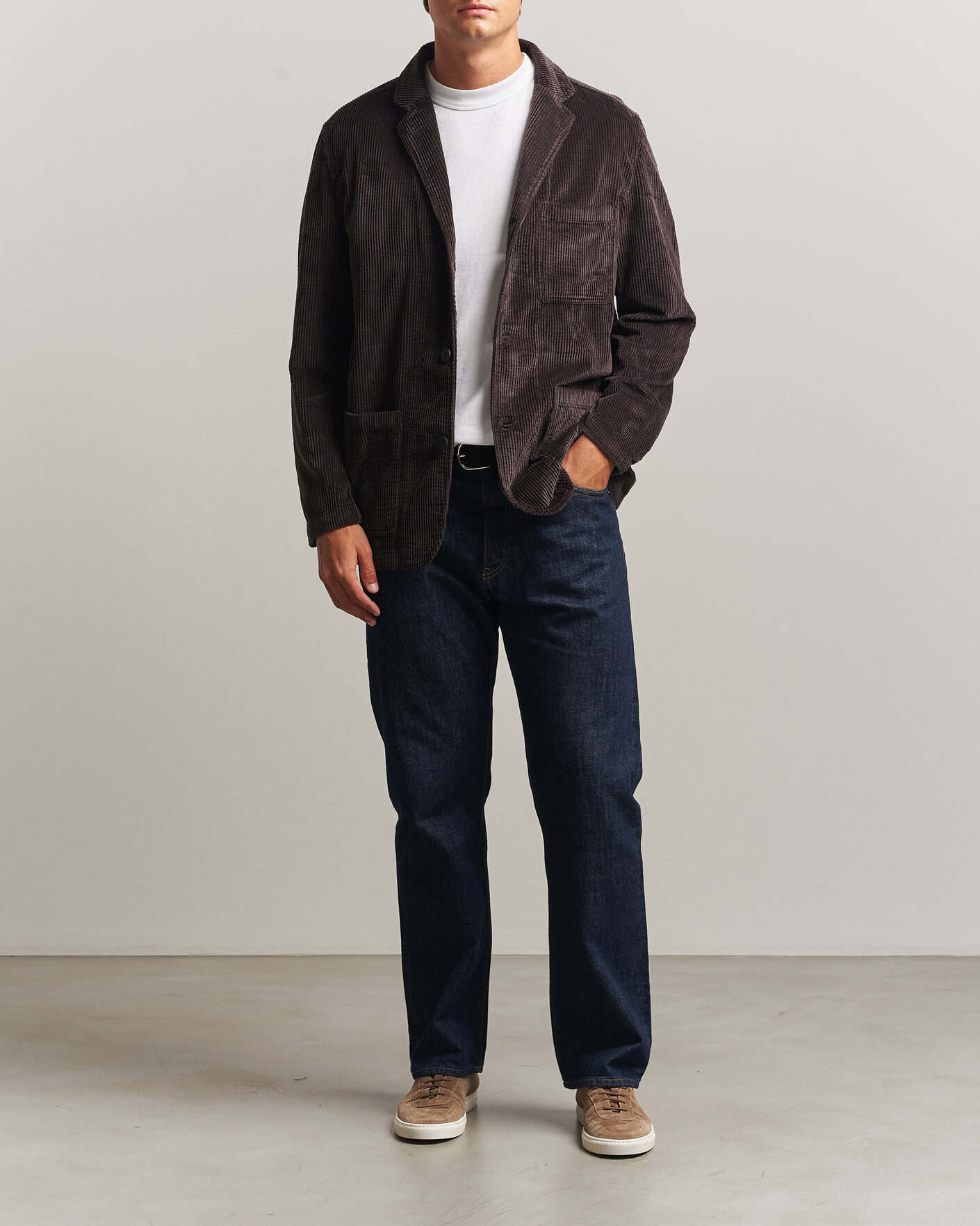 Homme | Blazers | KnowledgeCotton Apparel | Cotton Corduroy Blazer Chocolate