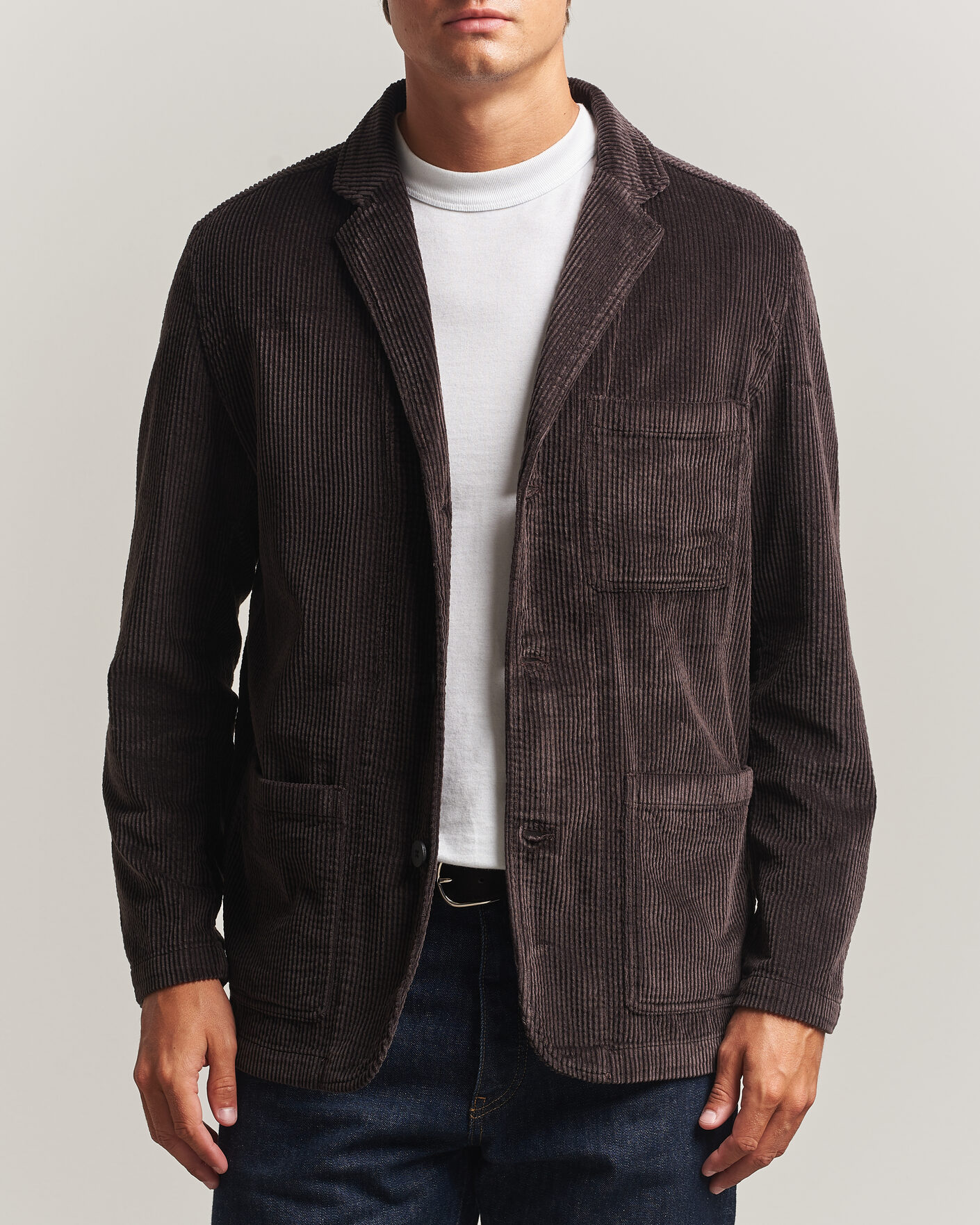 Homme | Blazers | KnowledgeCotton Apparel | Cotton Corduroy Blazer Chocolate