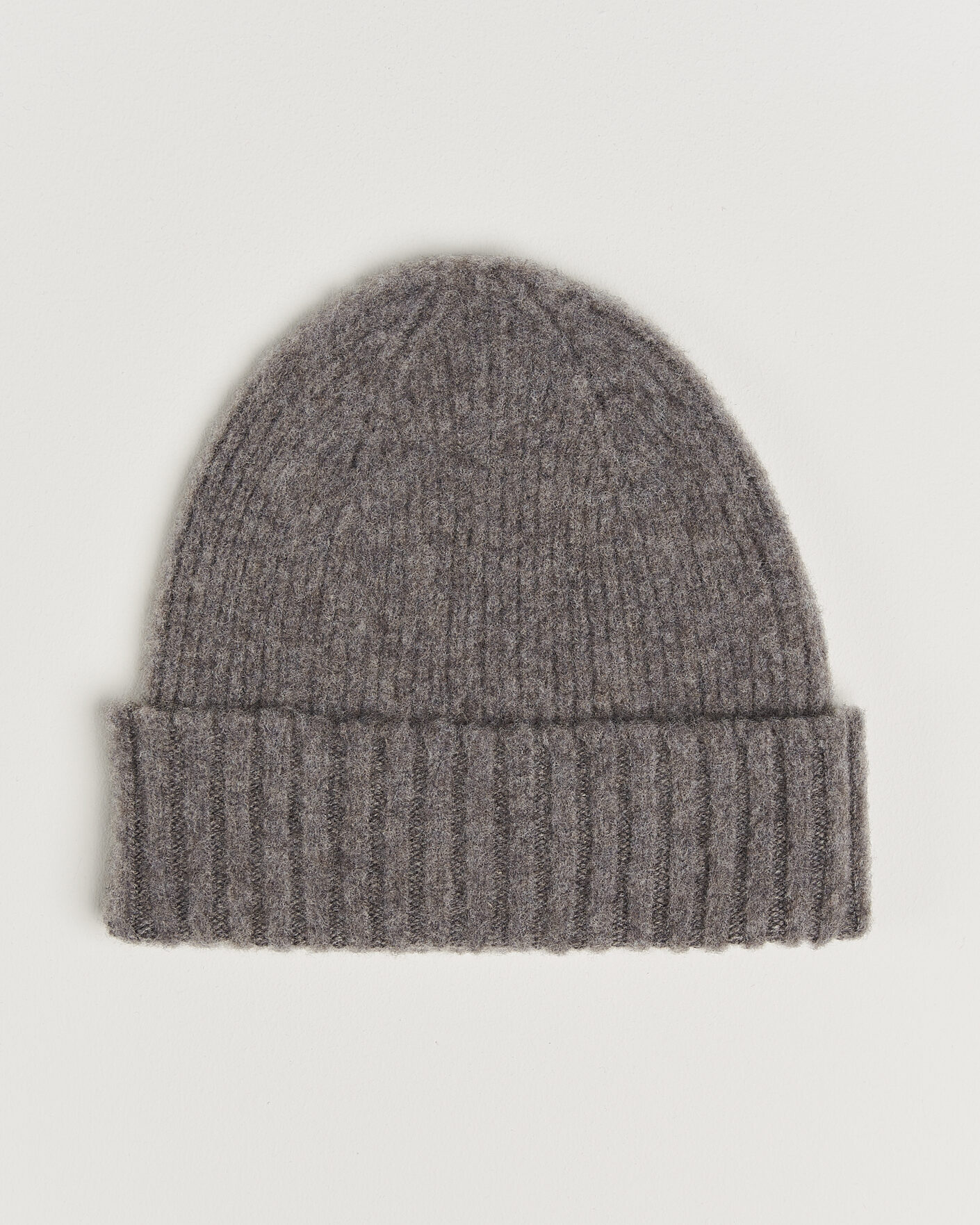 Heren | Mutsen | Robert Mackie | Rona Ribbed Shaggy Lambswool Beanie Light Brown