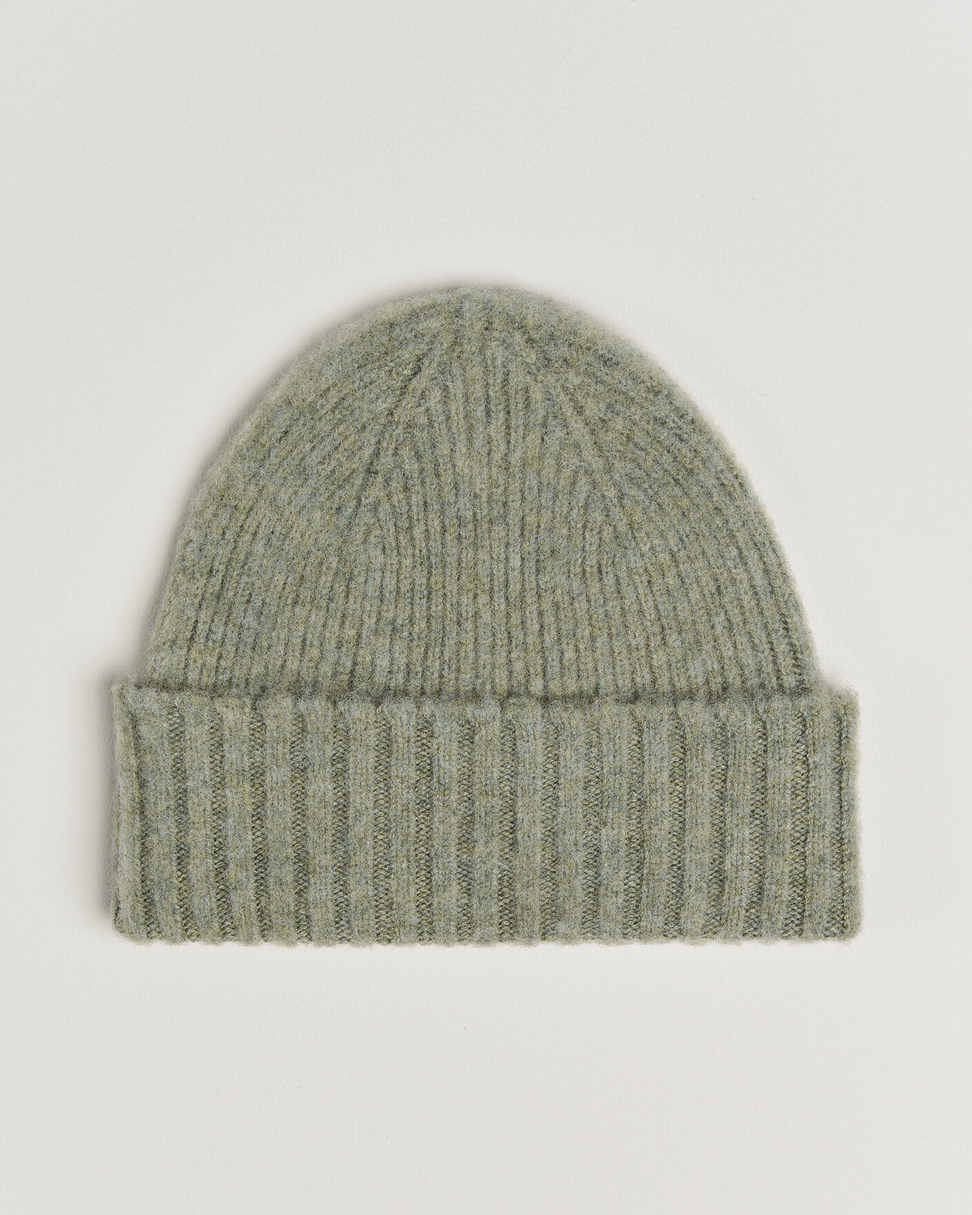 Heren | Mutsen | Robert Mackie | Rona Ribbed Shaggy Lambswool Beanie Light Green