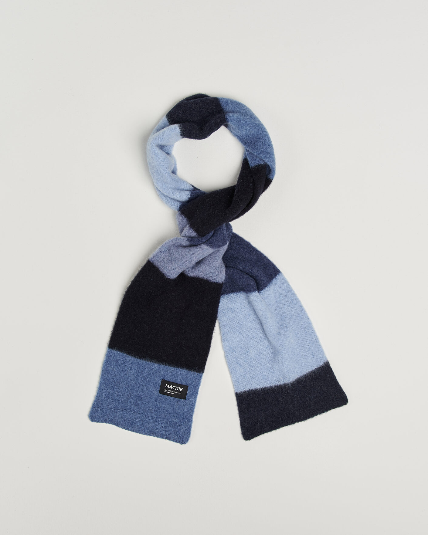 Heren | Sjaals | Robert Mackie | Rona Ribbed Shaggy Lambswool Scarf Blue