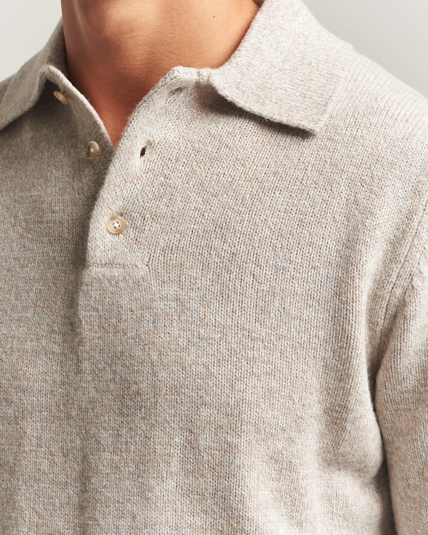 Homme | Pulls Et Tricots | Morgano | Wool/Cashmere Knitted Polo Beige