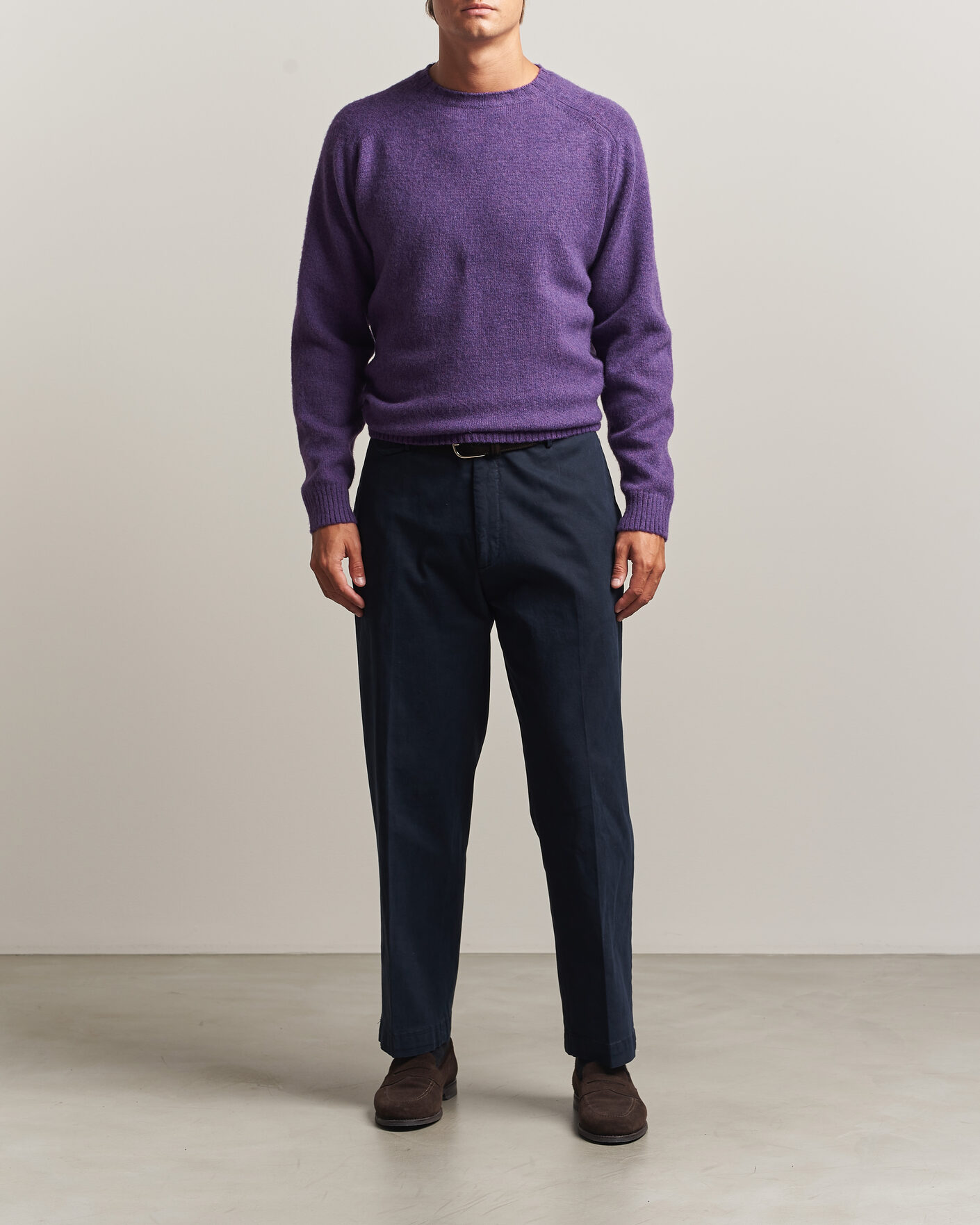 Homme | Pulls Et Tricots | Morgano | Brushed Wool Crewneck Purple