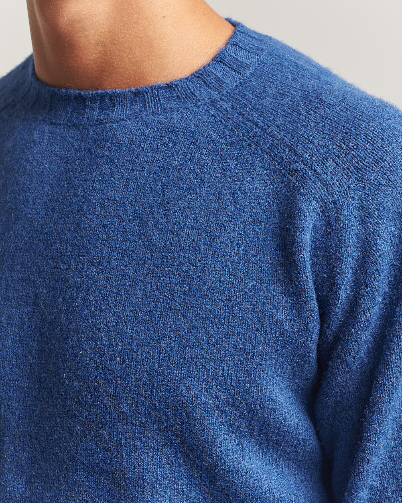 Homme | Pulls Et Tricots | Morgano | Brushed Wool Crewneck High Blue