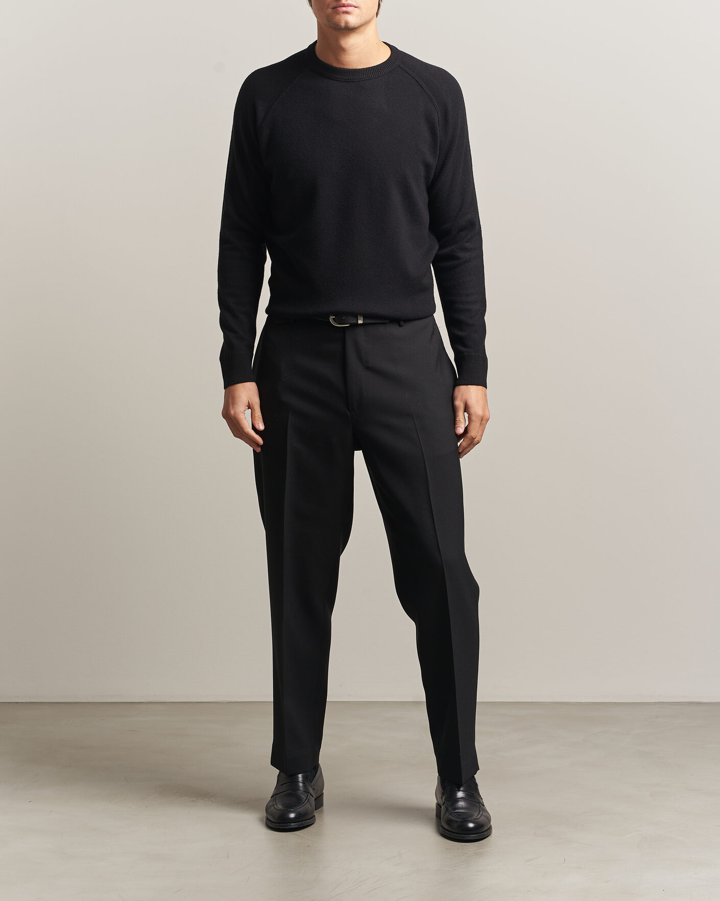 Heren | Truien | Morgano | Wool/Cashmere Raglan Crew Black