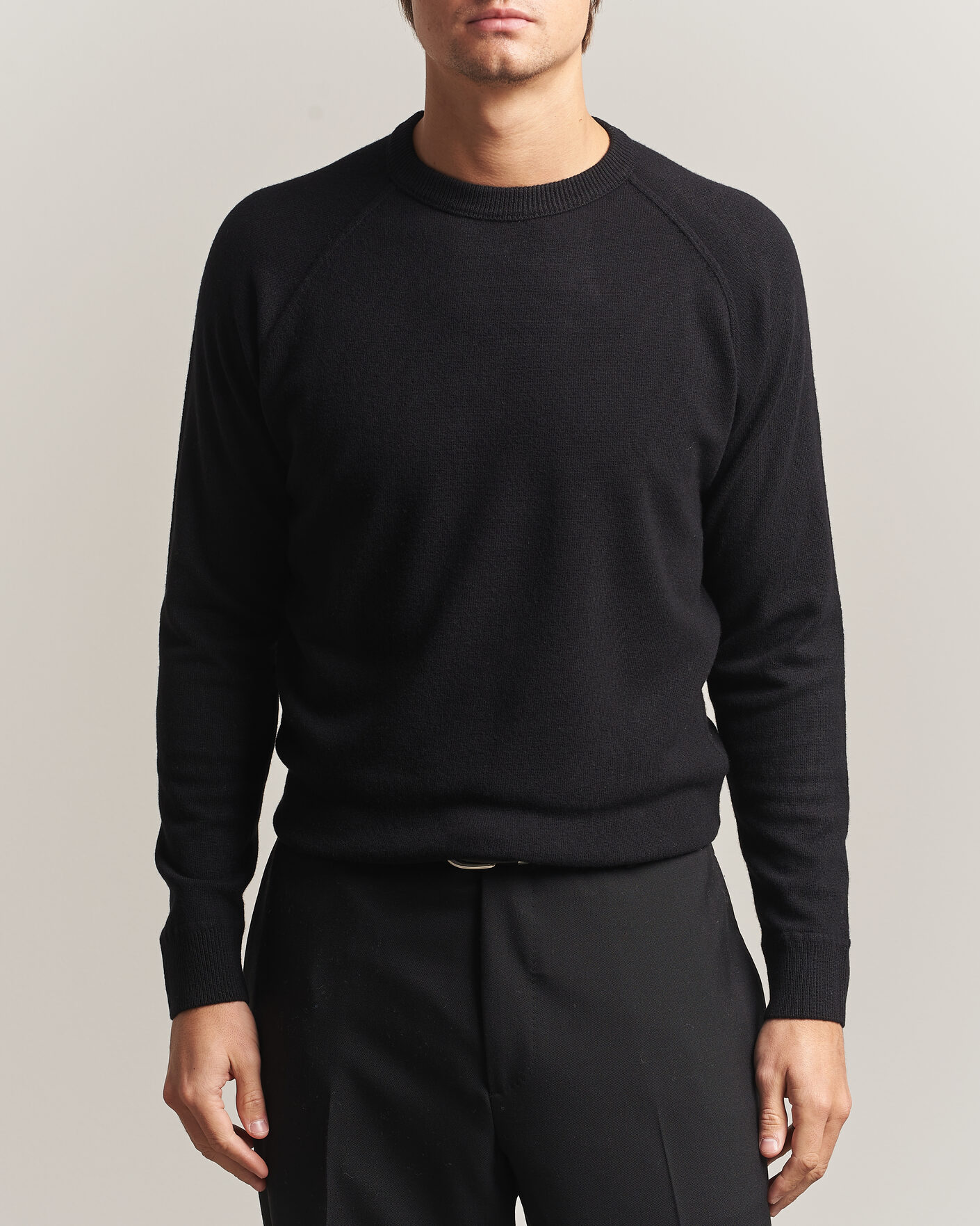 Heren | Truien | Morgano | Wool/Cashmere Raglan Crew Black