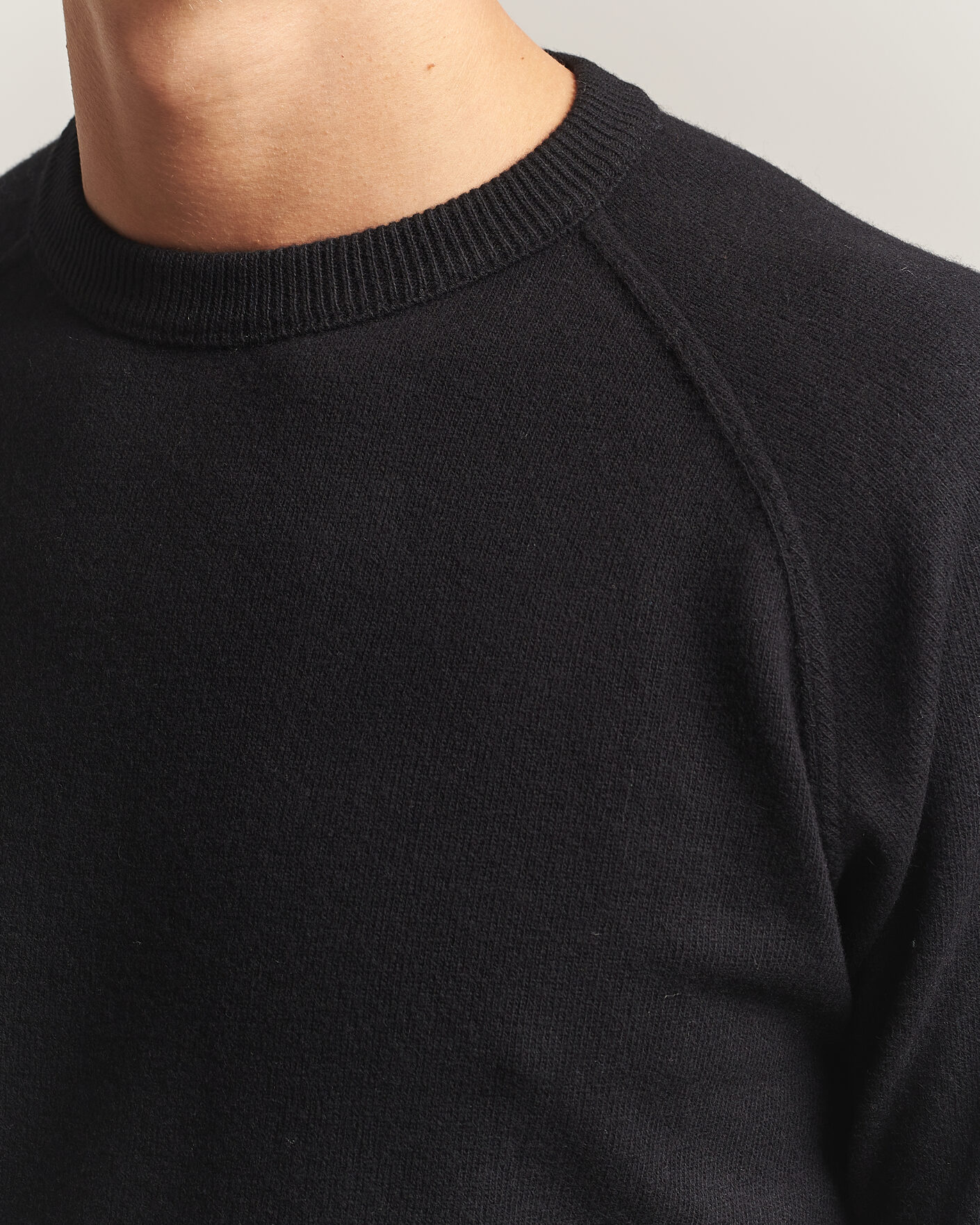 Heren | Truien | Morgano | Wool/Cashmere Raglan Crew Black