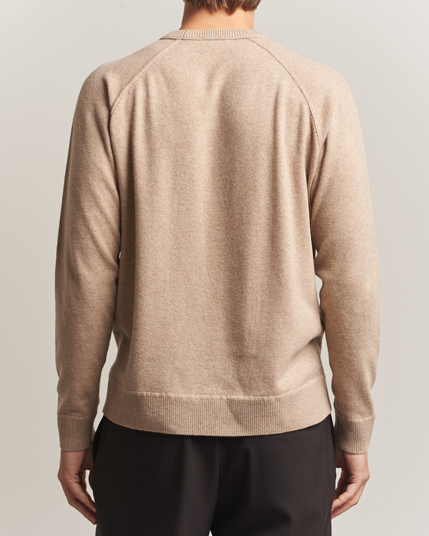 Heren | Truien | Morgano | Wool/Cashmere Raglan Crew Beige
