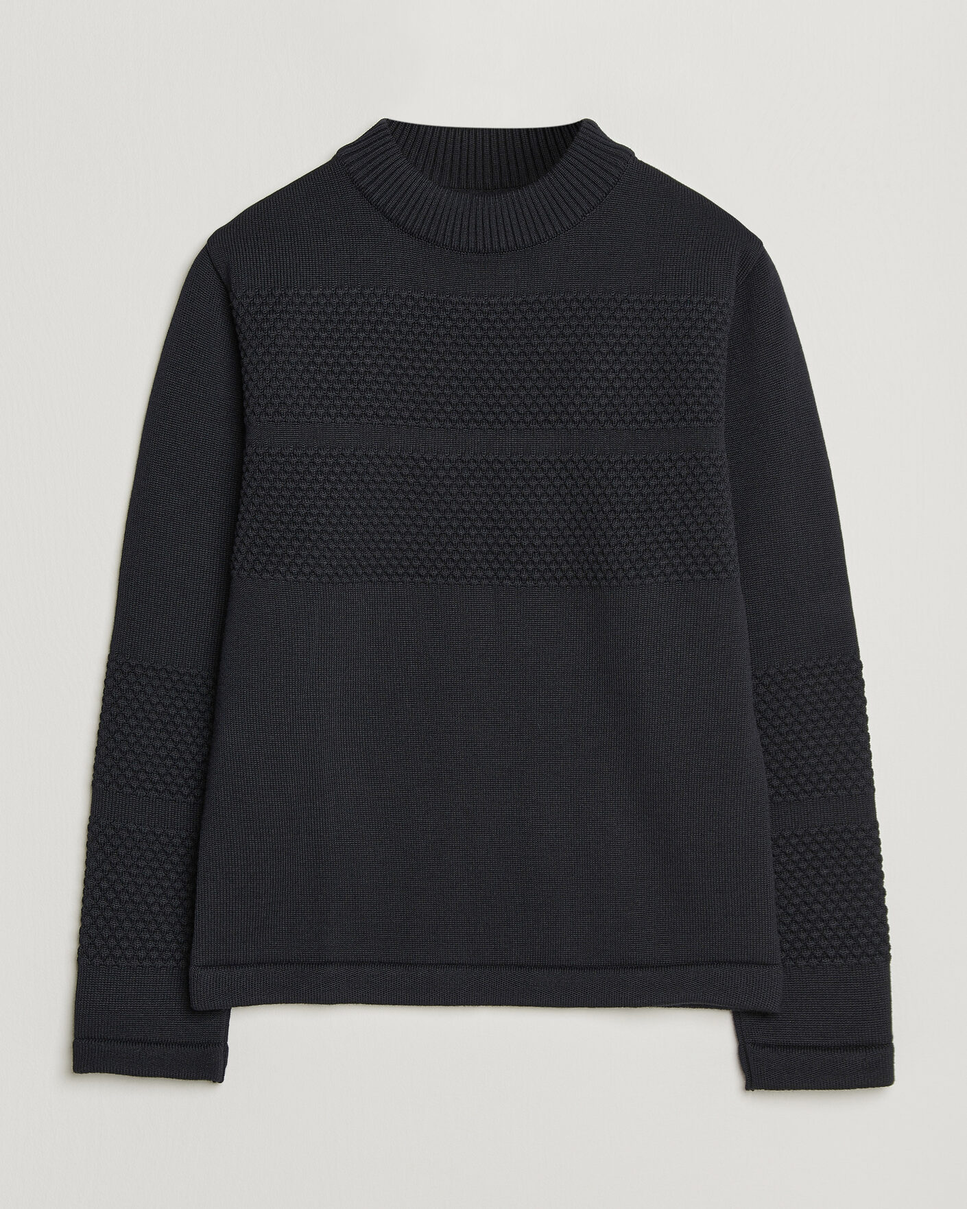 Homme | Pulls Et Tricots | S.N.S. Herning | Fisherman Mock Neck Navy Blue