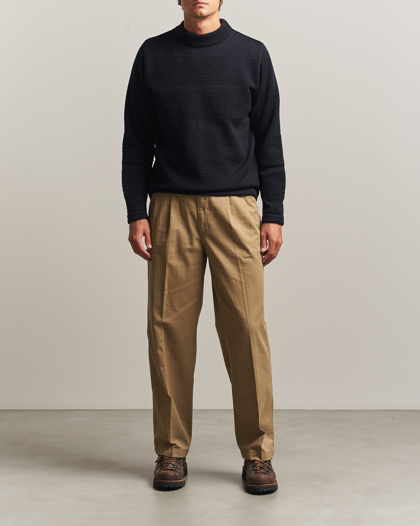 Homme | Pulls Et Tricots | S.N.S. Herning | Fisherman Mock Neck Navy Blue