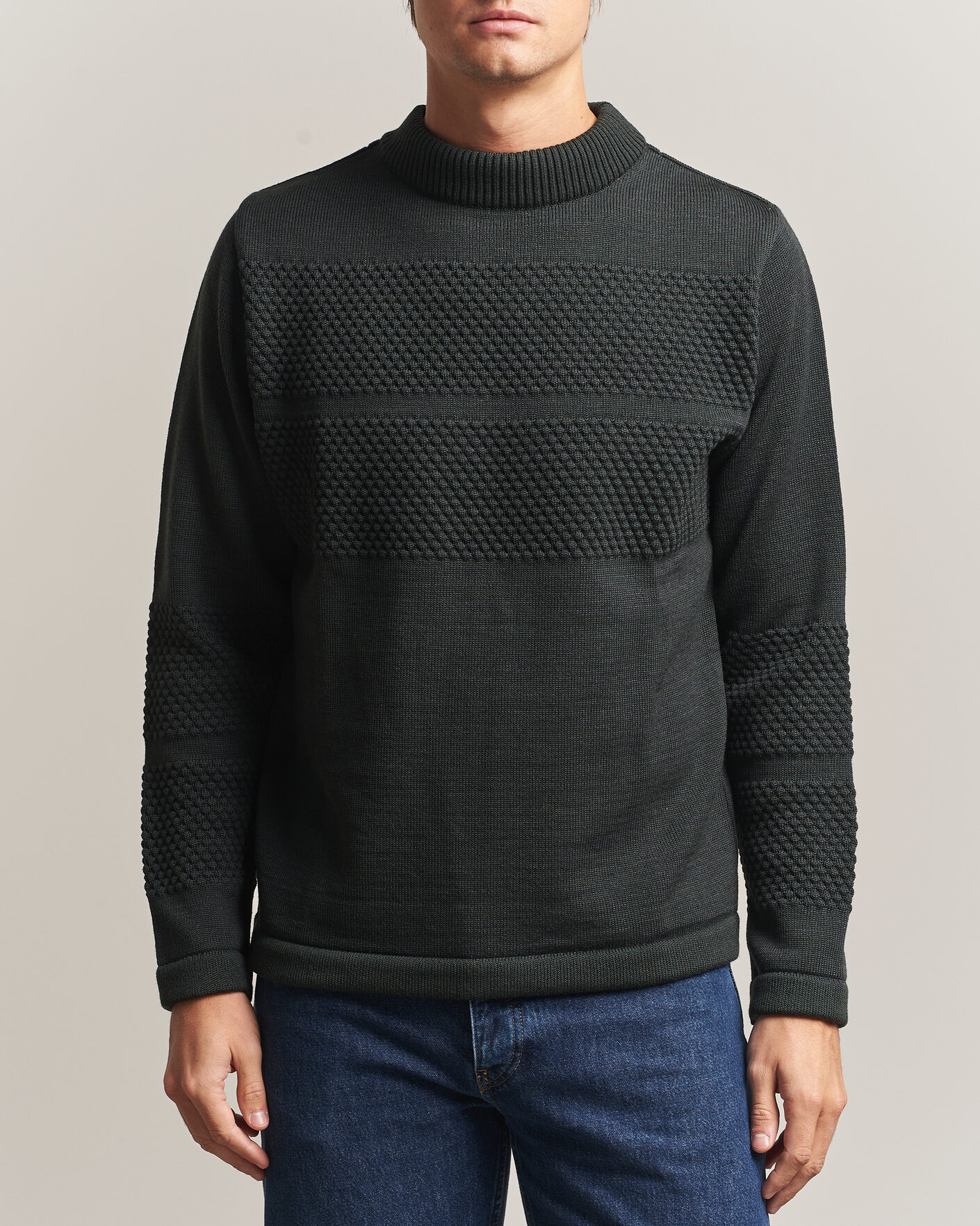 Homme | Pulls Et Tricots | S.N.S. Herning | Fisherman Mock Neck Terrain Green