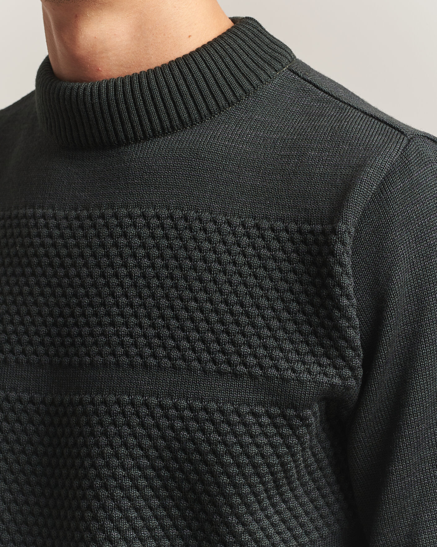 Homme | Pulls Et Tricots | S.N.S. Herning | Fisherman Mock Neck Terrain Green