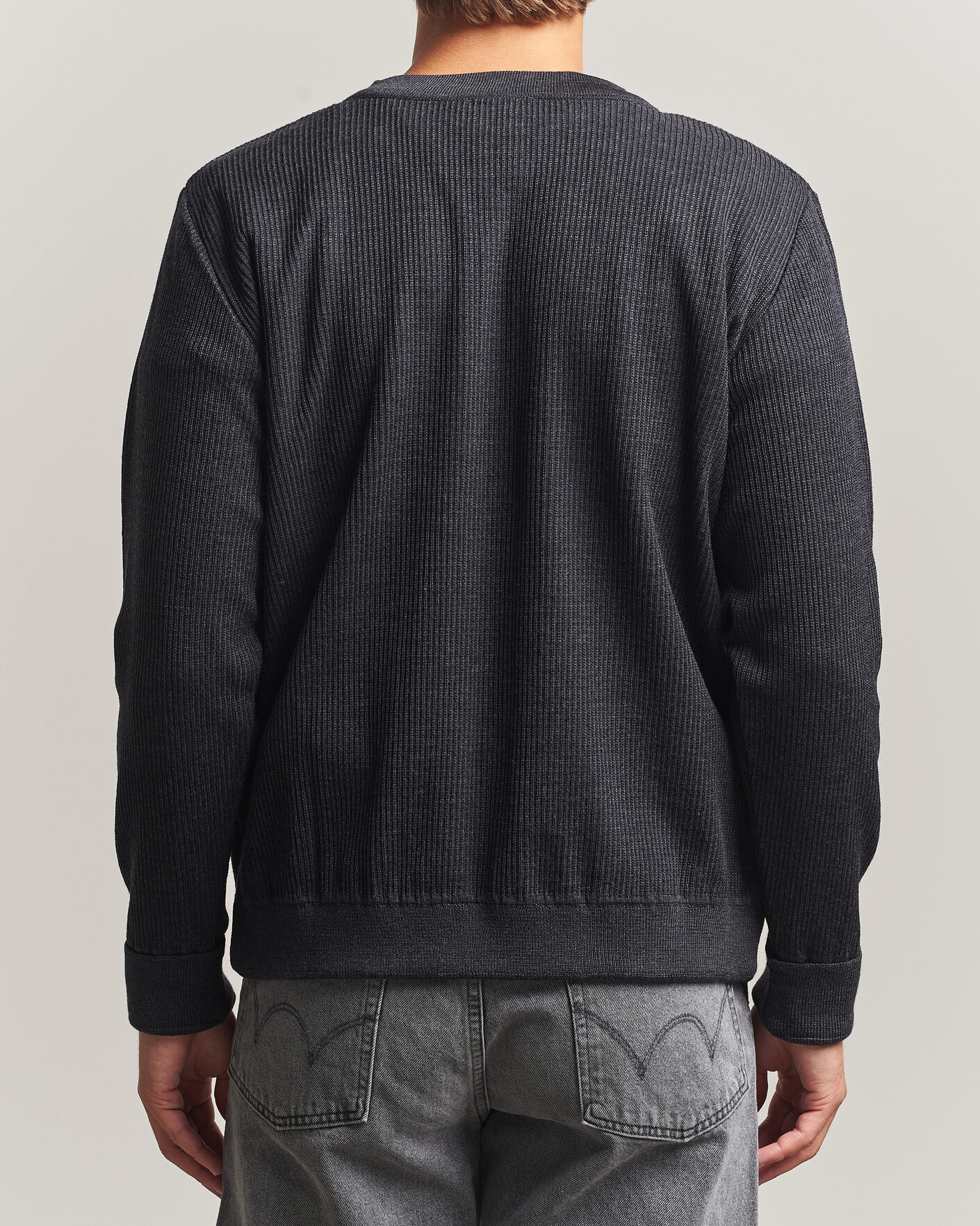Heren | Truien | S.N.S. Herning | Stamina Rib Henley Magnetite Black