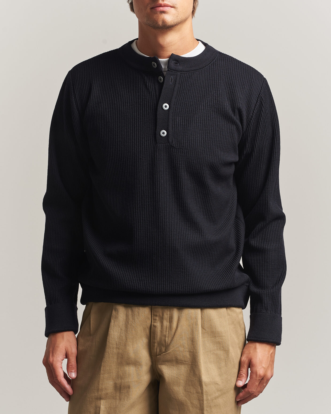 Homme | Pulls Et Tricots | S.N.S. Herning | Stamina Rib Henley Navy Blue