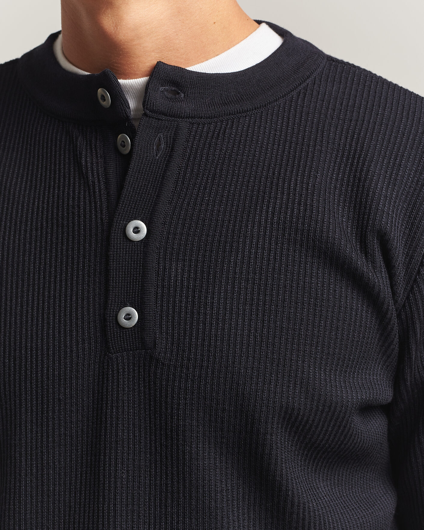 Homme | Pulls Et Tricots | S.N.S. Herning | Stamina Rib Henley Navy Blue