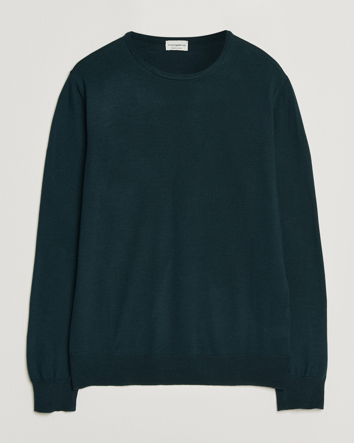 Homme | Pulls Et Tricots | Morgano | Extra Fine Merino Wool Crewneck Bottle Green