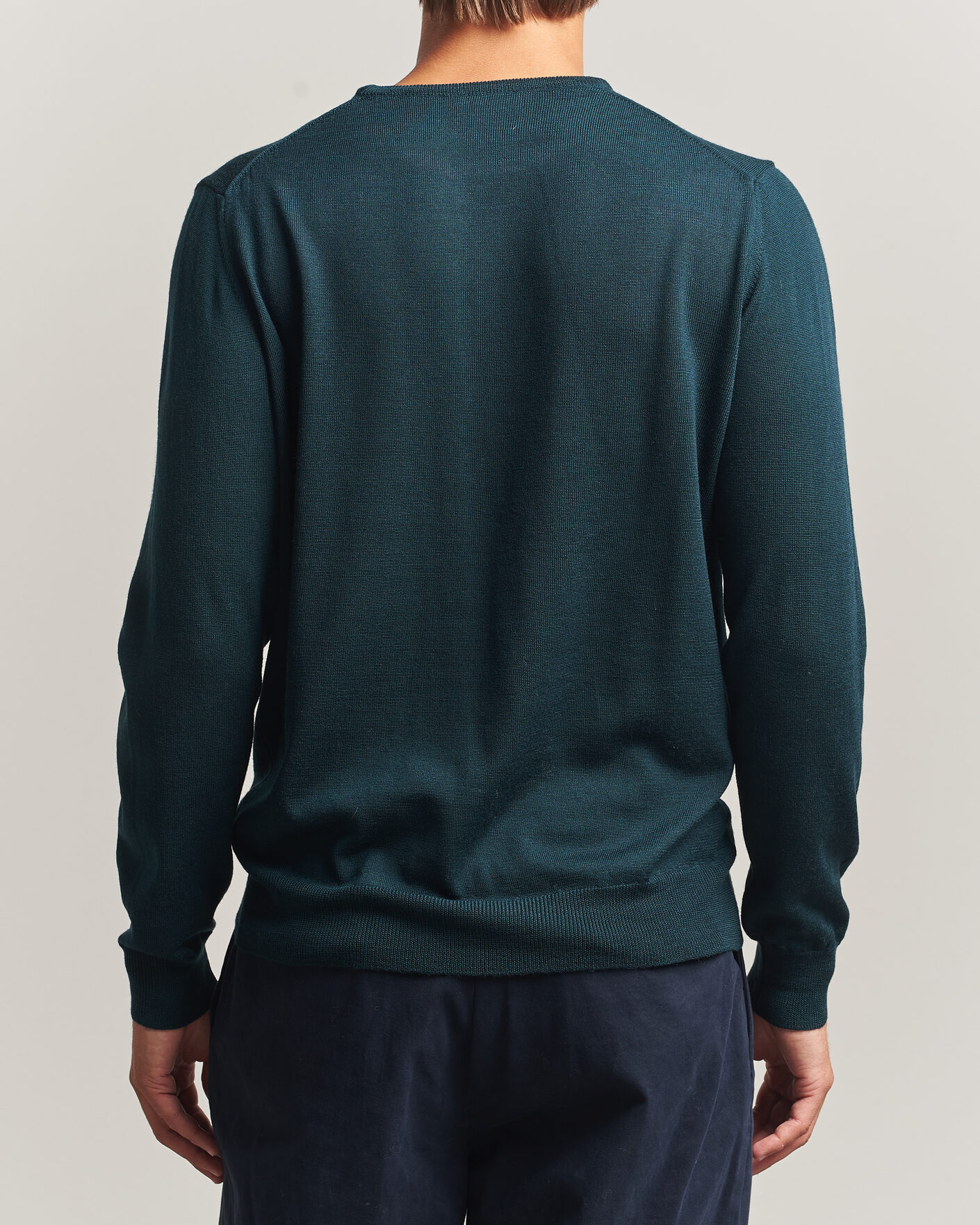 Homme | Pulls Et Tricots | Morgano | Extra Fine Merino Wool Crewneck Bottle Green