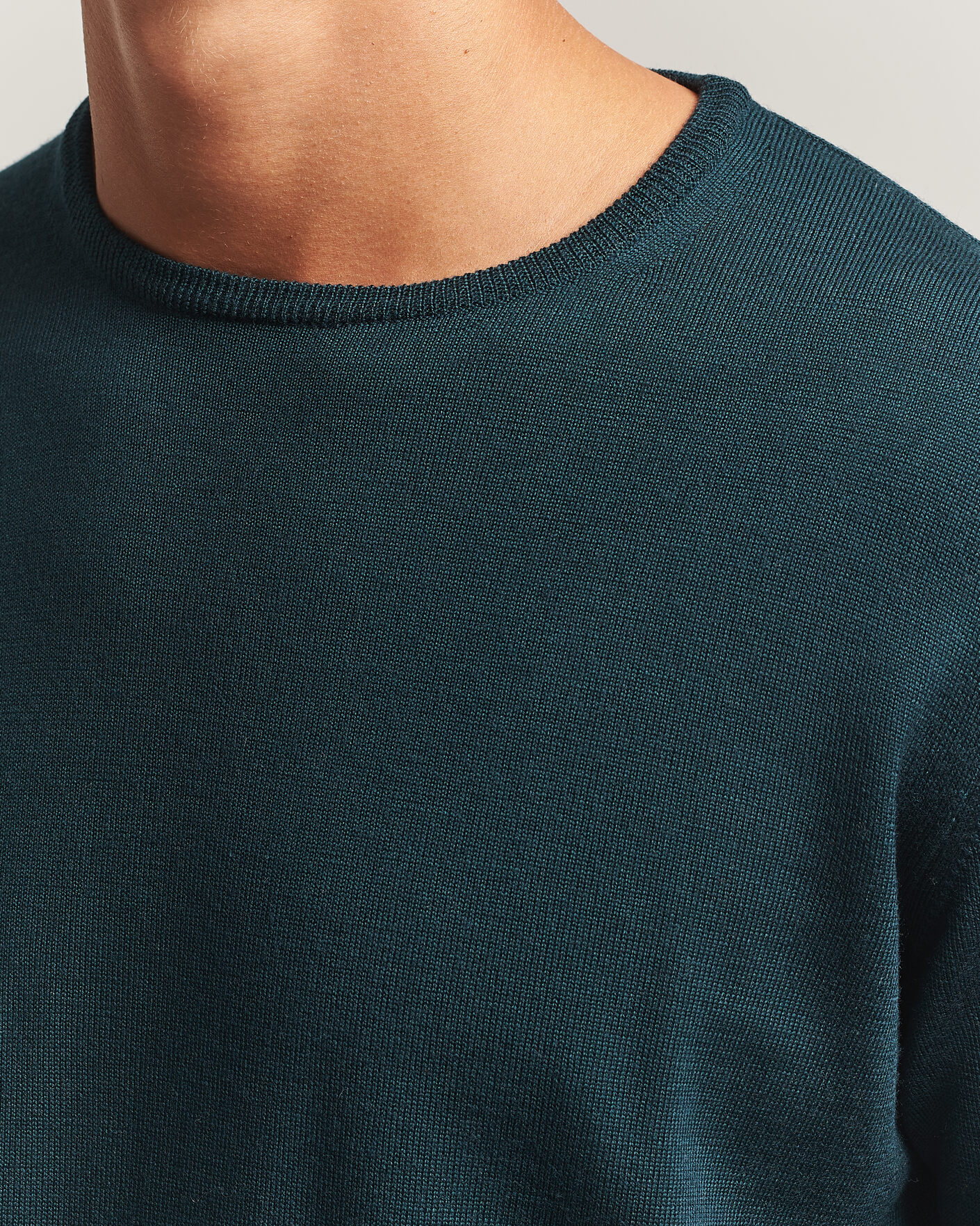Homme | Pulls Et Tricots | Morgano | Extra Fine Merino Wool Crewneck Bottle Green