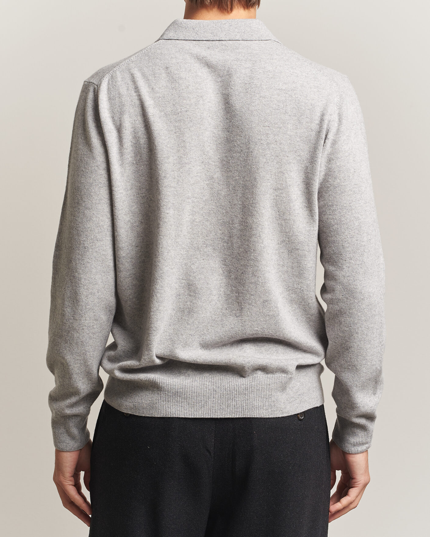 Heren | Truien | Morgano | Wool/Cashmere Polo Mid Grey
