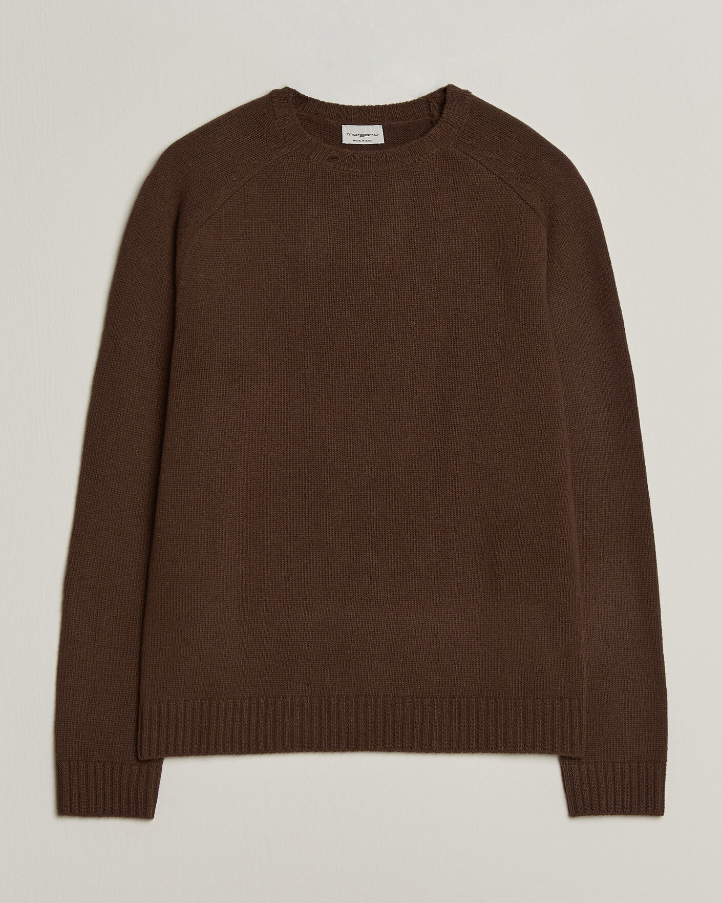 Homme | Pulls Et Tricots | Morgano | Heavy Knitted Wool/Cashmere Crewneck Dark Brown