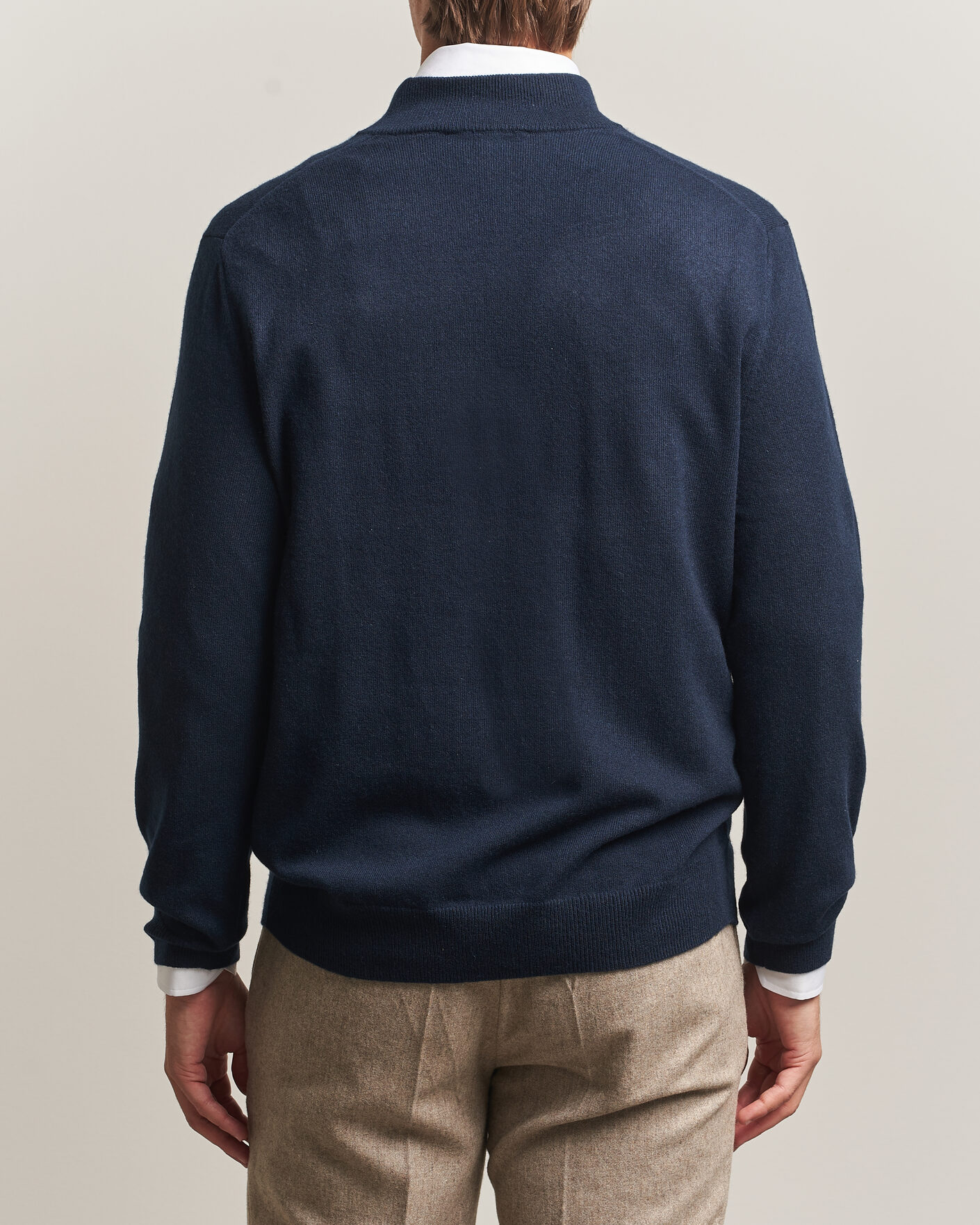 Heren | Truien | Charles Tyrwhitt | Pure Cashmere Zip Neck Jumper Navy