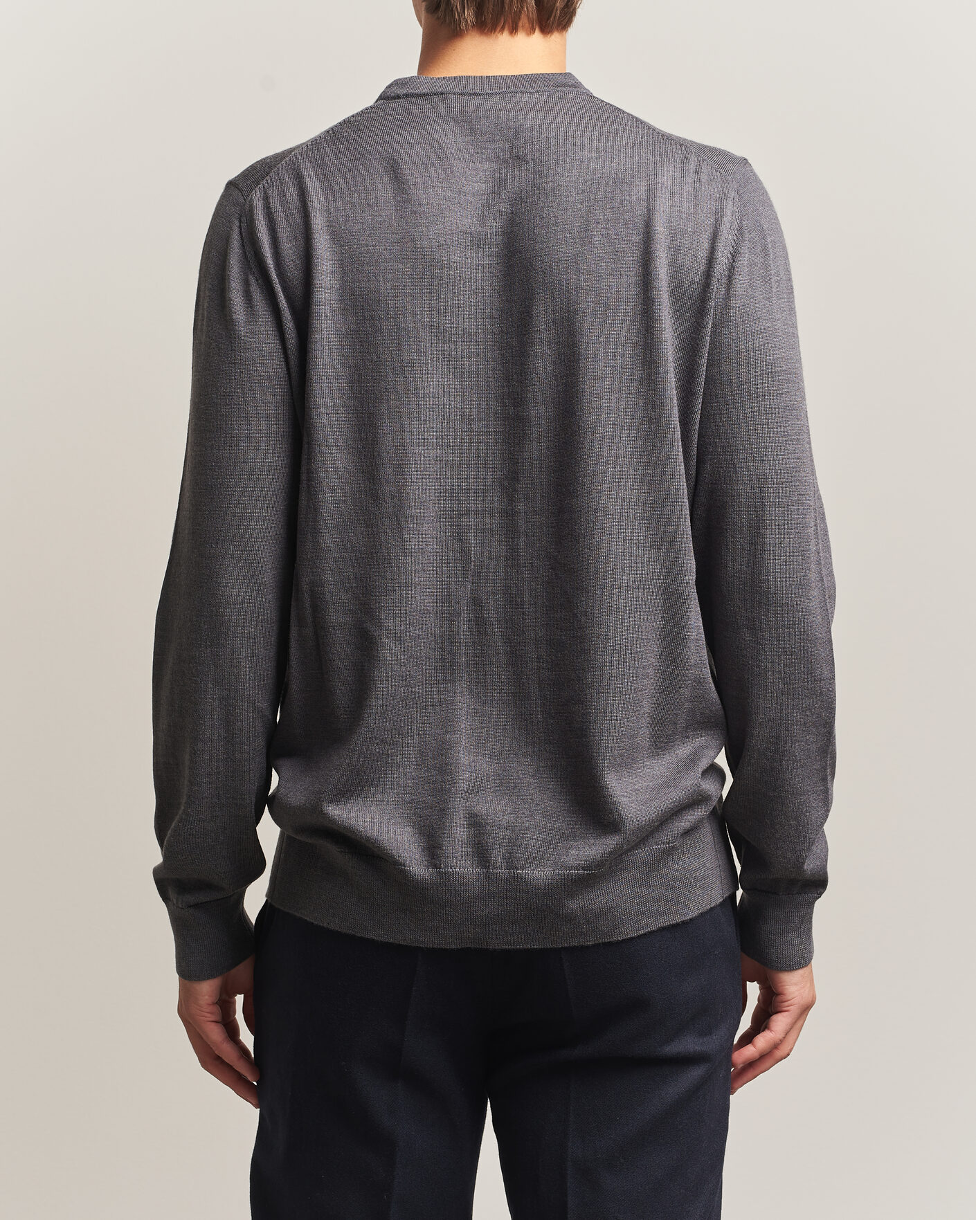 Heren | Truien | Charles Tyrwhitt | Pure Merino Crew Neck Jumper Grey