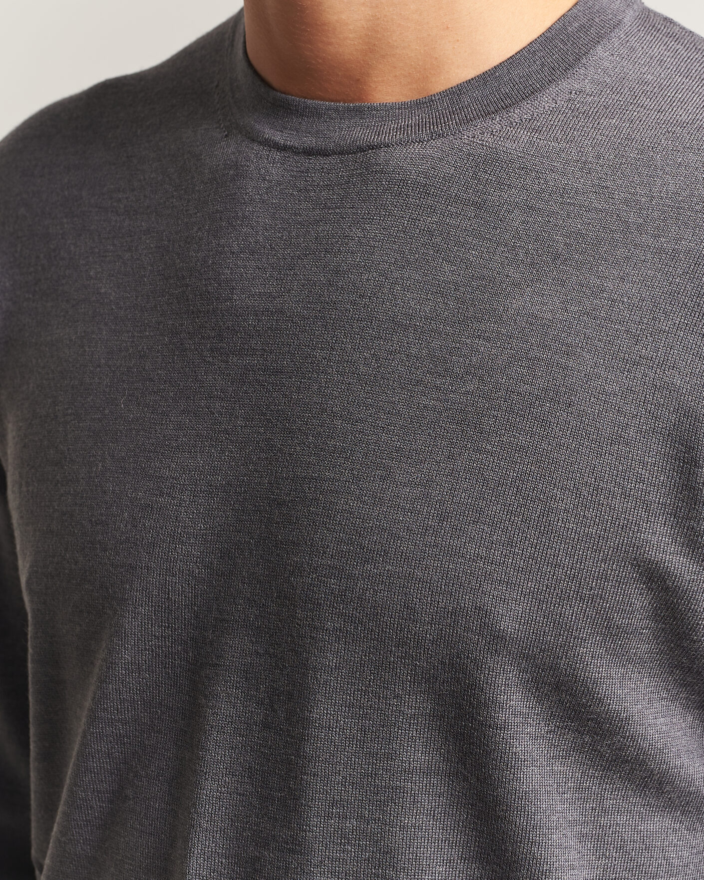 Heren | Truien | Charles Tyrwhitt | Pure Merino Crew Neck Jumper Grey