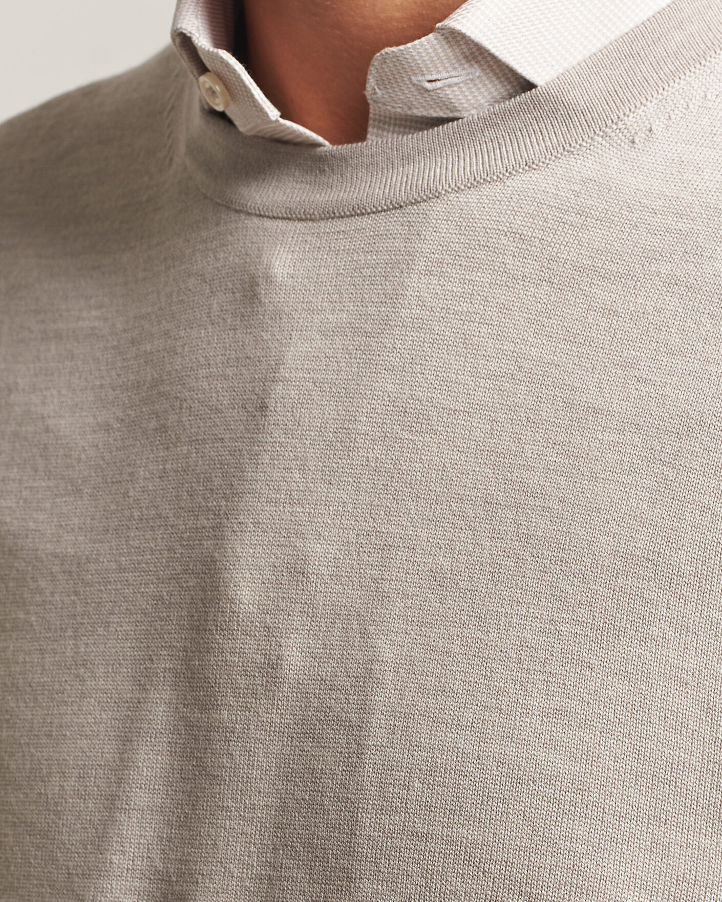Heren | Truien | Charles Tyrwhitt | Pure Merino Crew Neck Jumper Limestone