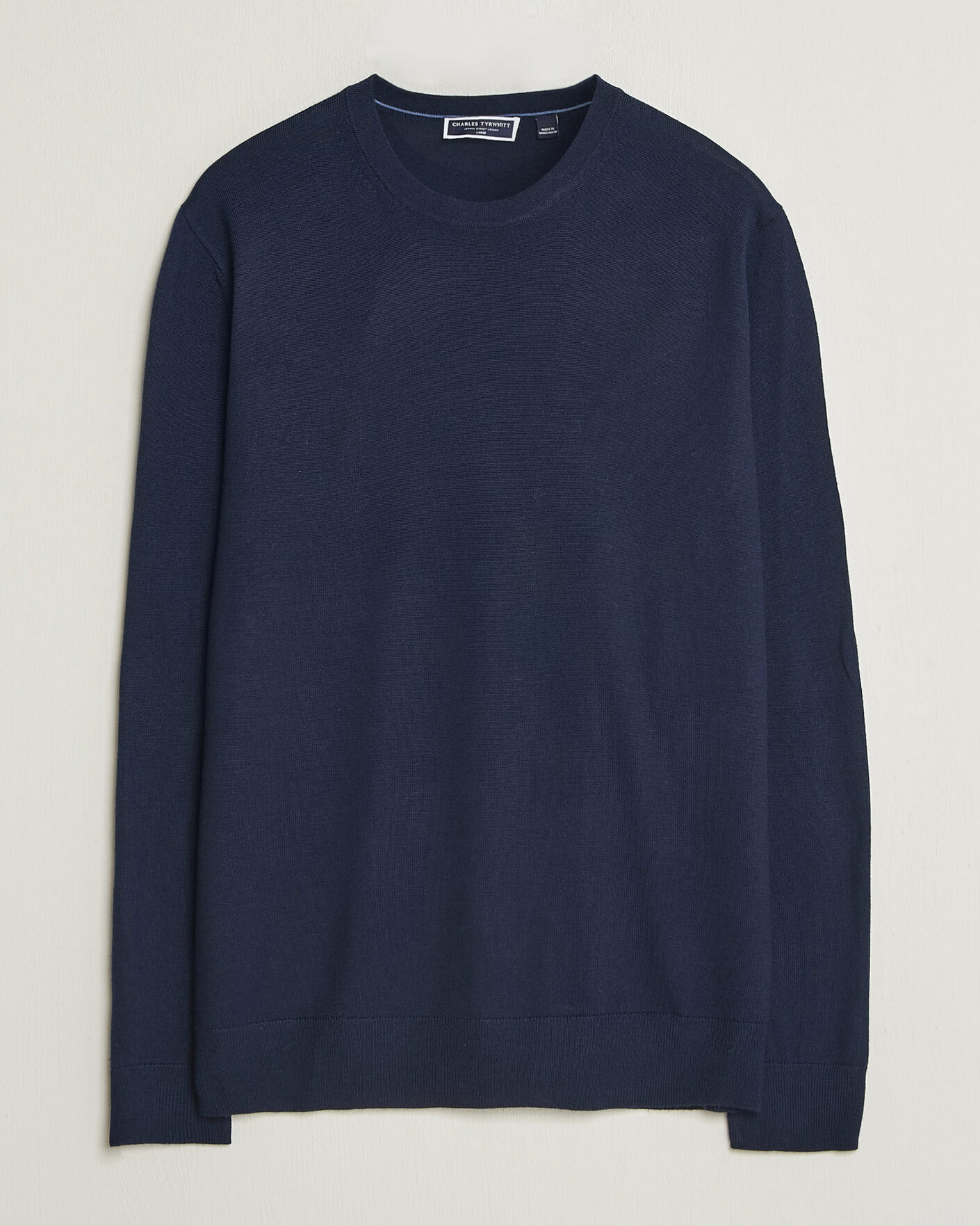 Heren | Truien | Charles Tyrwhitt | Pure Merino Crew Neck Jumper Navy