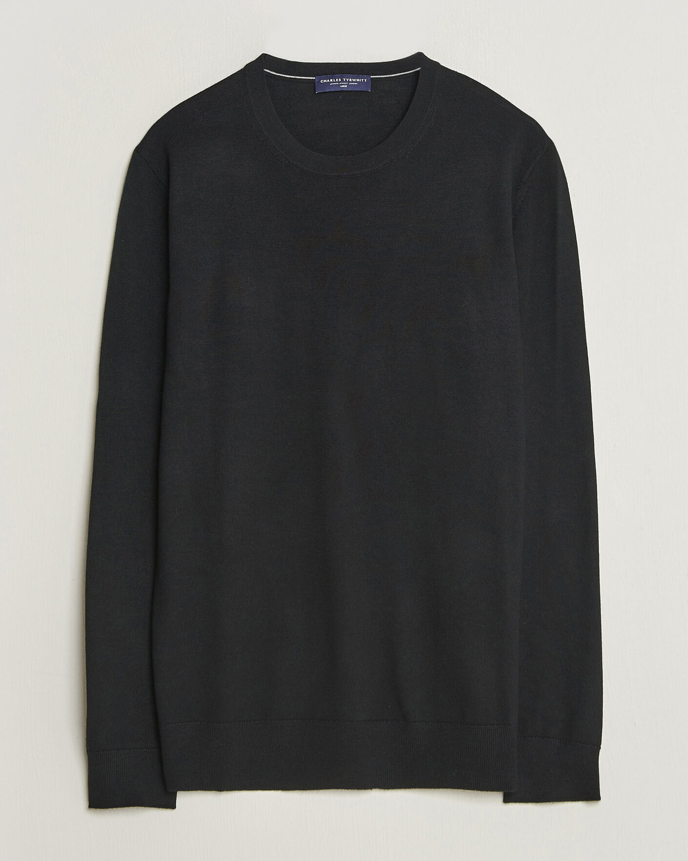 Heren | Truien | Charles Tyrwhitt | Pure Merino Crew Neck Jumper Black
