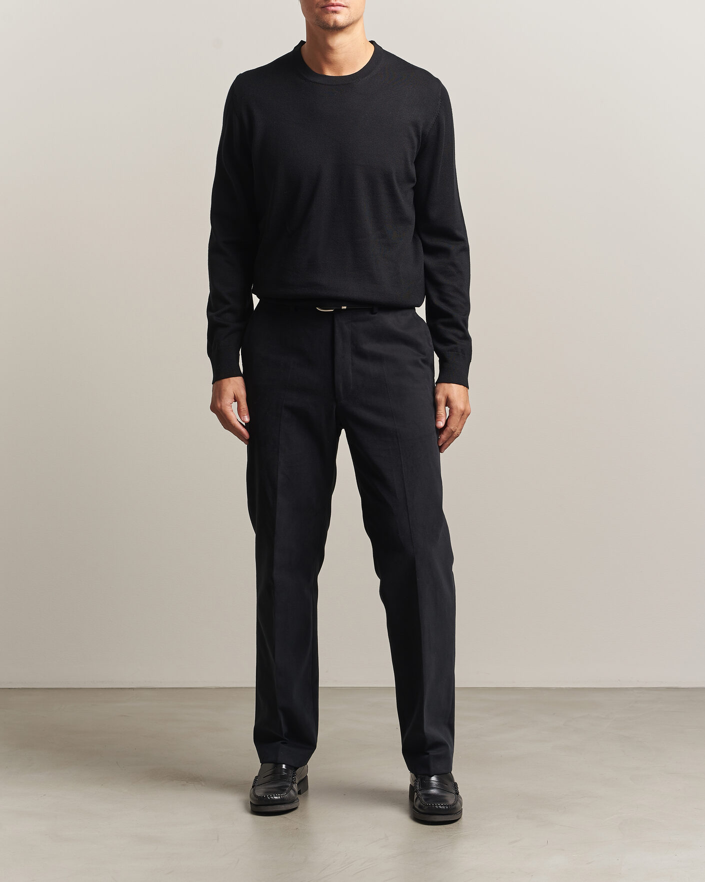 Heren | Truien | Charles Tyrwhitt | Pure Merino Crew Neck Jumper Black