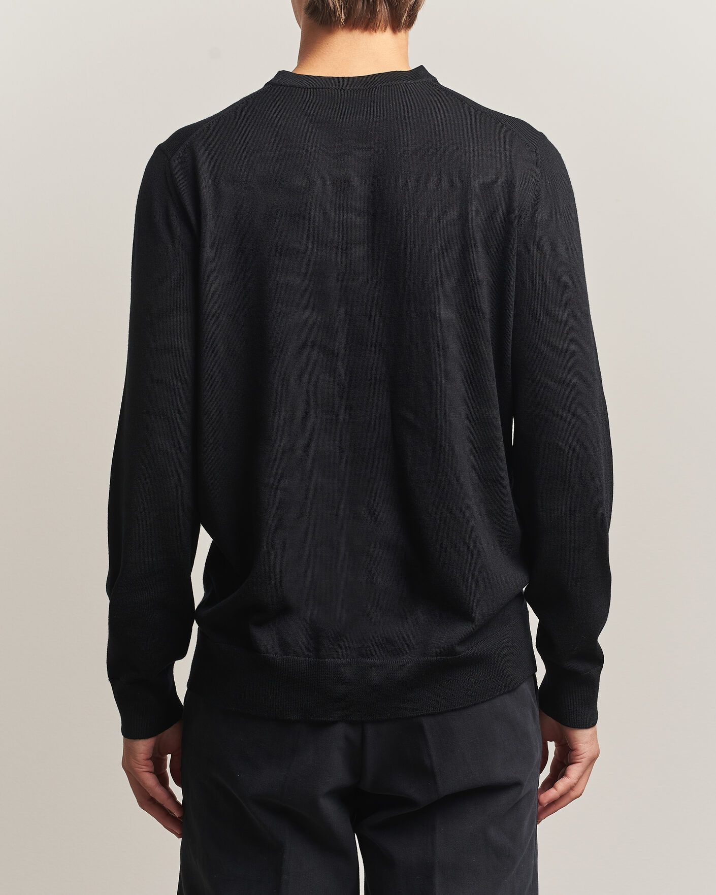 Heren | Truien | Charles Tyrwhitt | Pure Merino Crew Neck Jumper Black