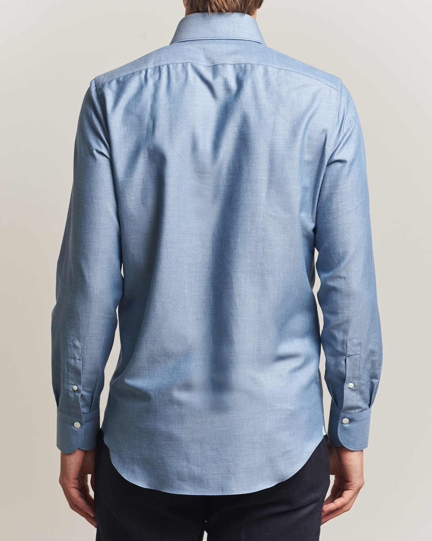 Heren | Overhemden | Finamore Napoli | Milano Slim Cashmere BD Shirt Light Blue