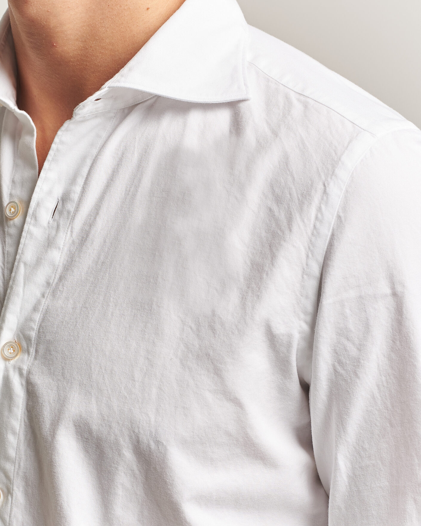 Heren | Overhemden | Finamore Napoli | Gaeta Flannel Sport Shirt White