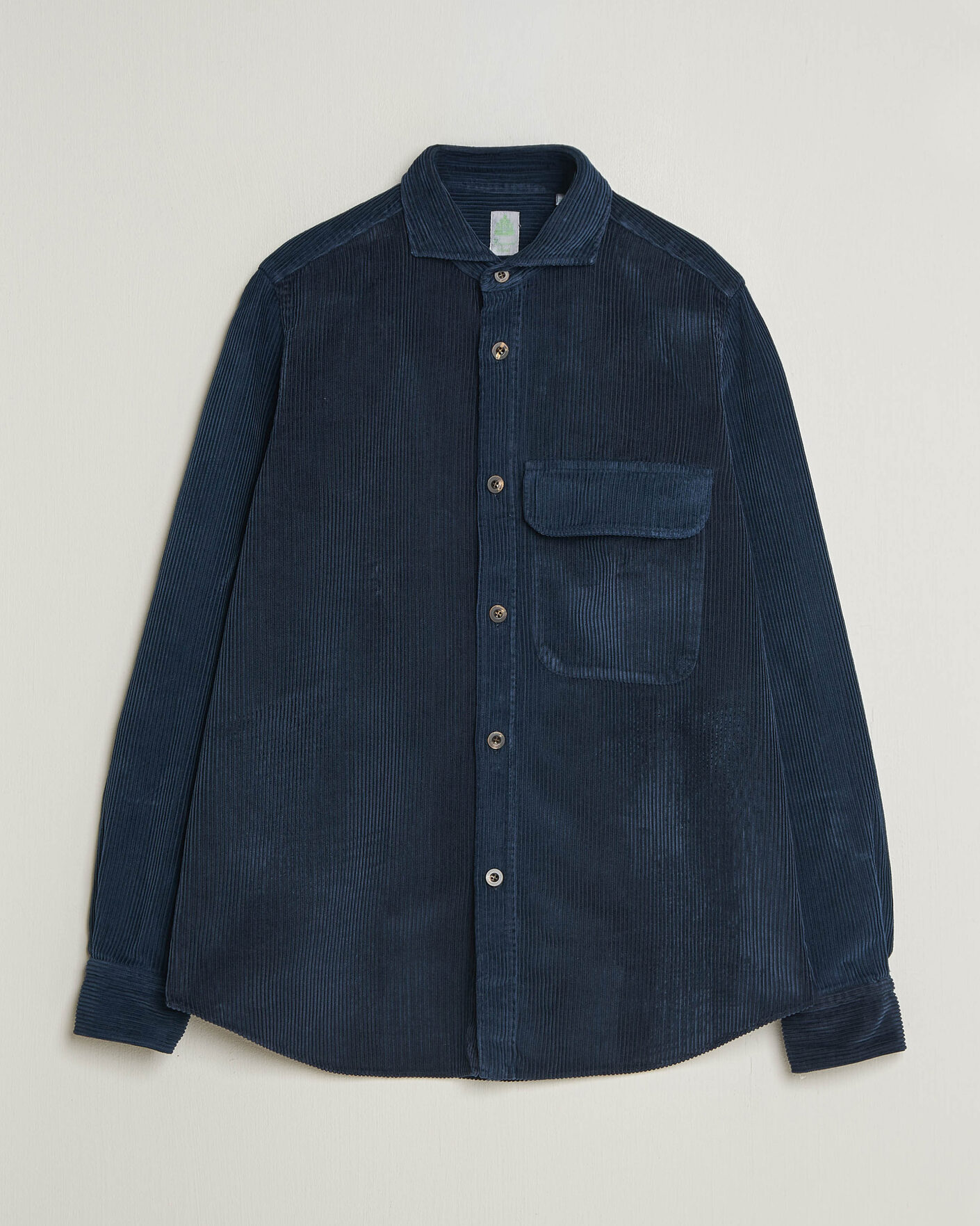 Heren | Overhemden | Finamore Napoli | Garment Dyed Corduroy Overshirt Navy