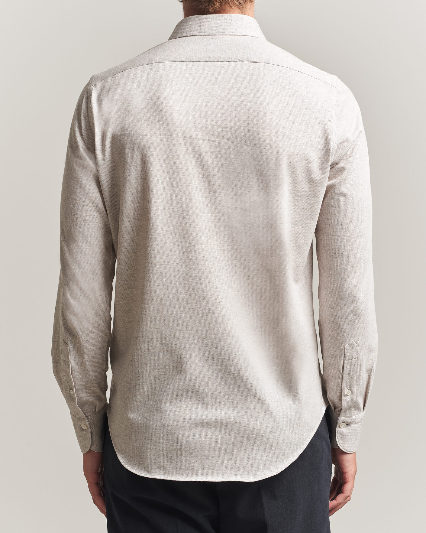 Heren | Overhemden | Finamore Napoli | Cotton/Cashmere Jersey Shirt Beige