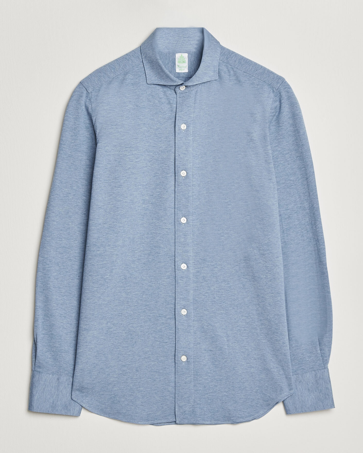 Homme | Chemises | Finamore Napoli | Cotton/Cashmere Jersey Shirt Light Blue