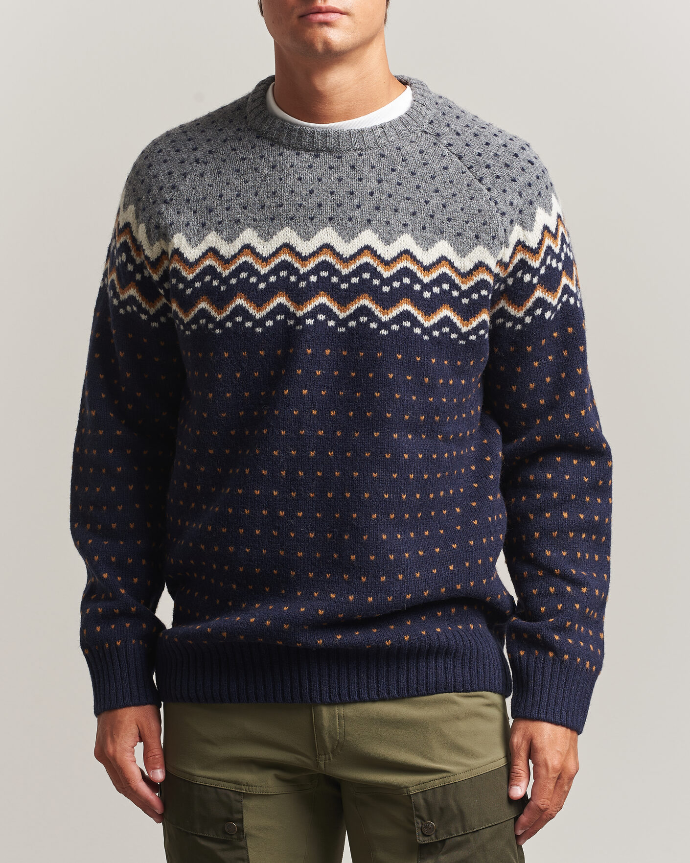Heren | Truien | Fjällräven | Övik Knit Wool Sweater Dark Navy
