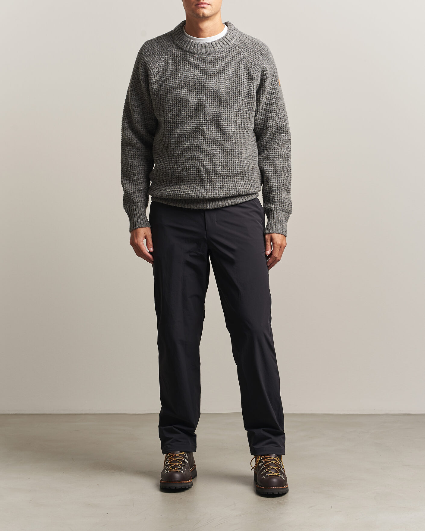 Homme | Pulls Et Tricots | Fjällräven | Övik Wool Waffle Knit Grey Melange