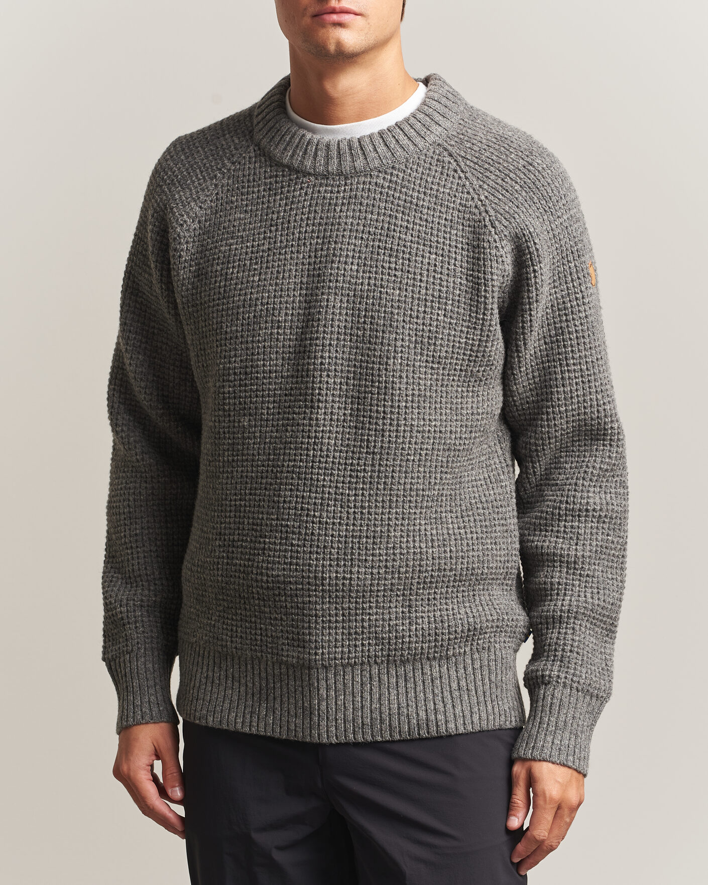 Homme | Pulls Et Tricots | Fjällräven | Övik Wool Waffle Knit Grey Melange